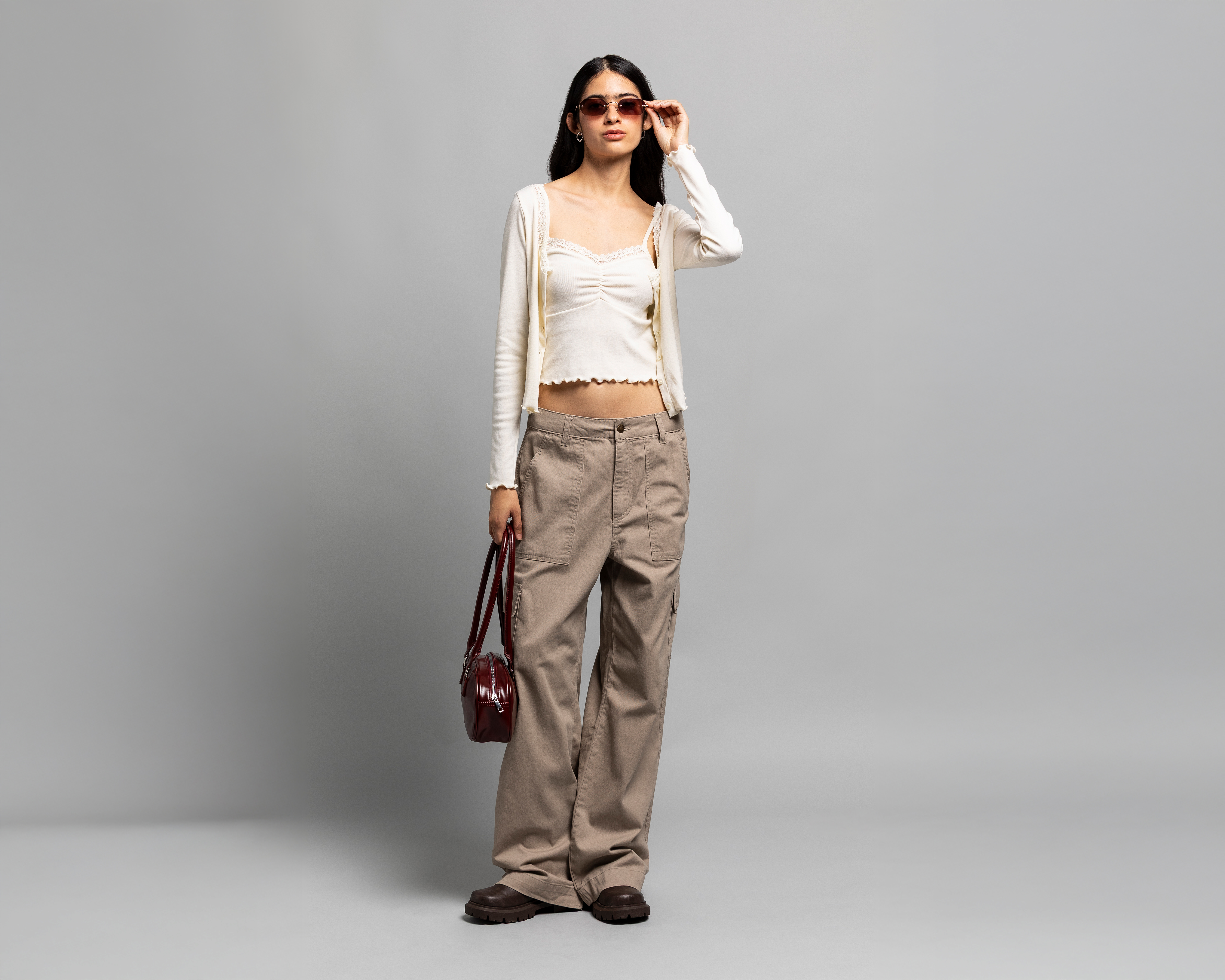 Foto 1 | Foto 1 | Pantalón Ancho Strona Caqui para Mujer