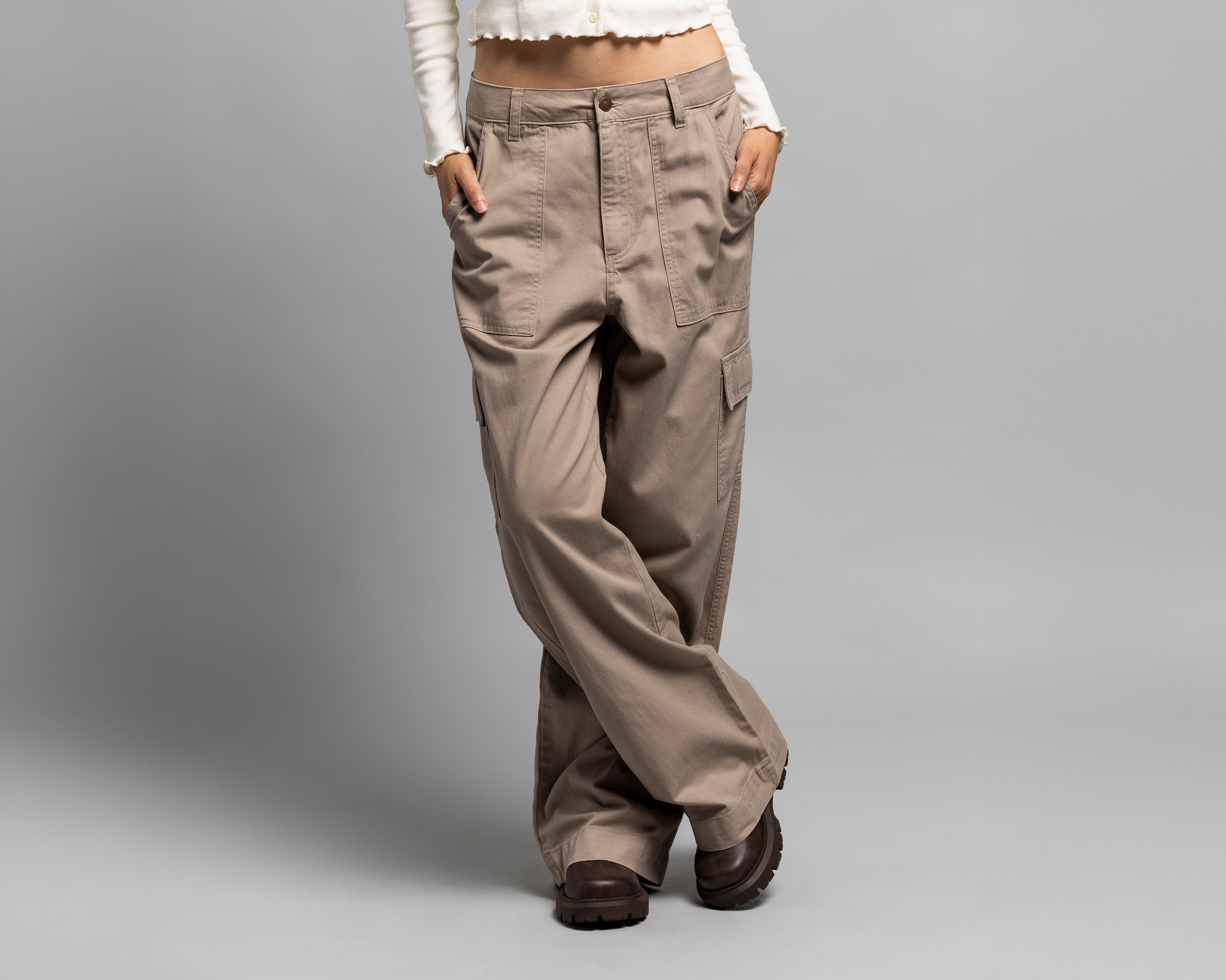 Foto 2 | Foto 2 | Pantalón Ancho Strona Caqui para Mujer