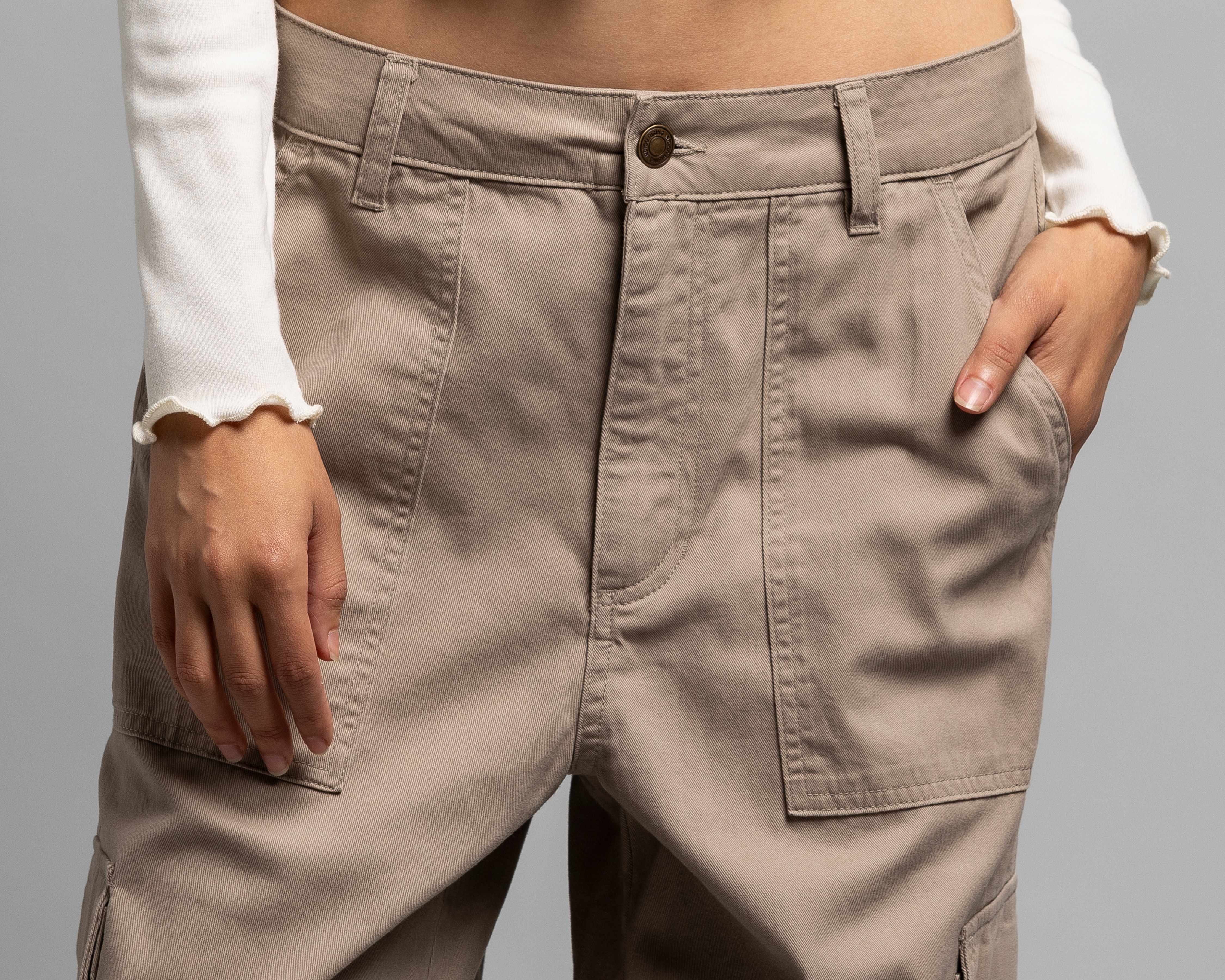 Foto 5 pulgar | Foto 4 | Pantalón Ancho Strona Caqui para Mujer