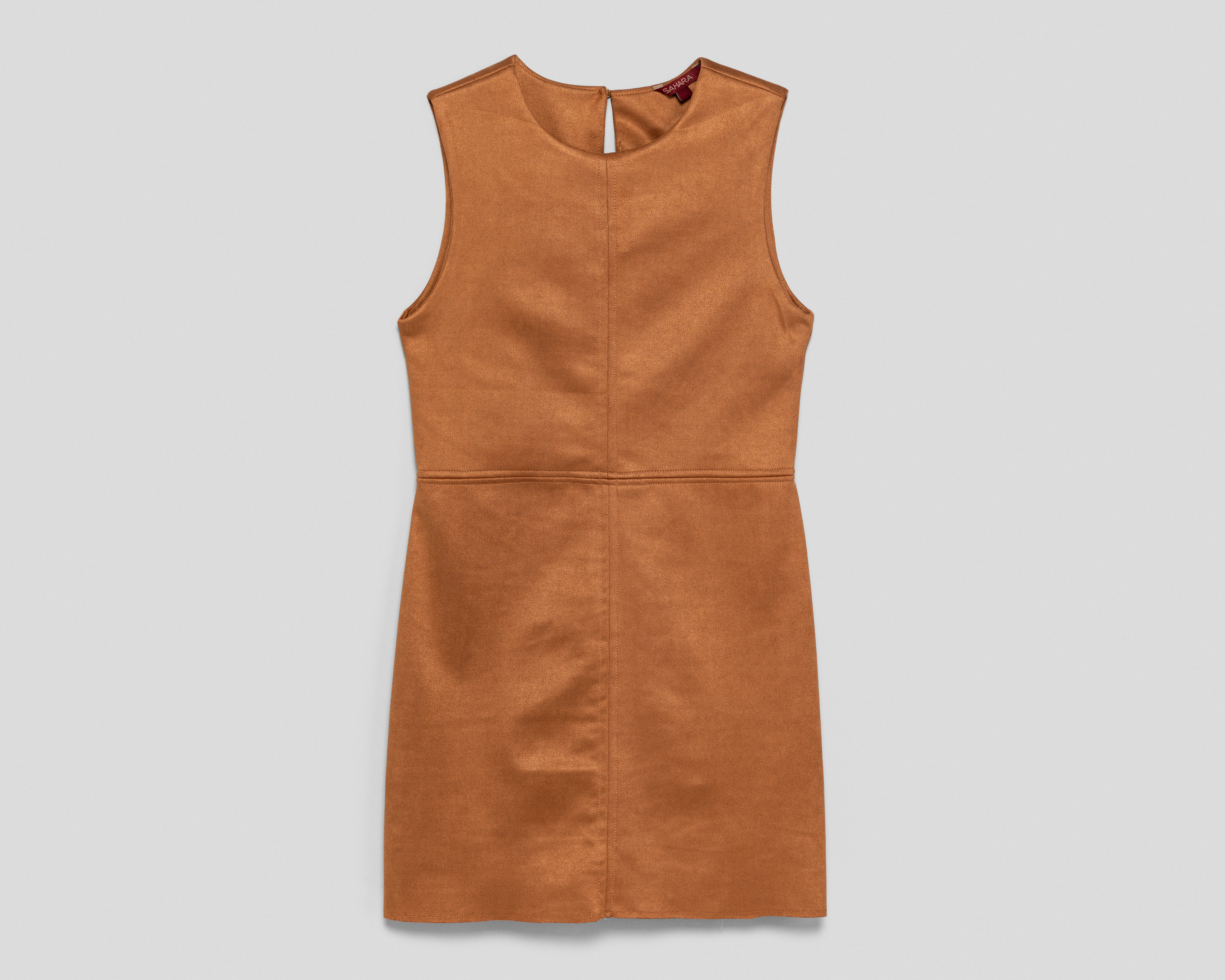 Vestido Casual Sahara sin Mangas Corto Café para Mujer