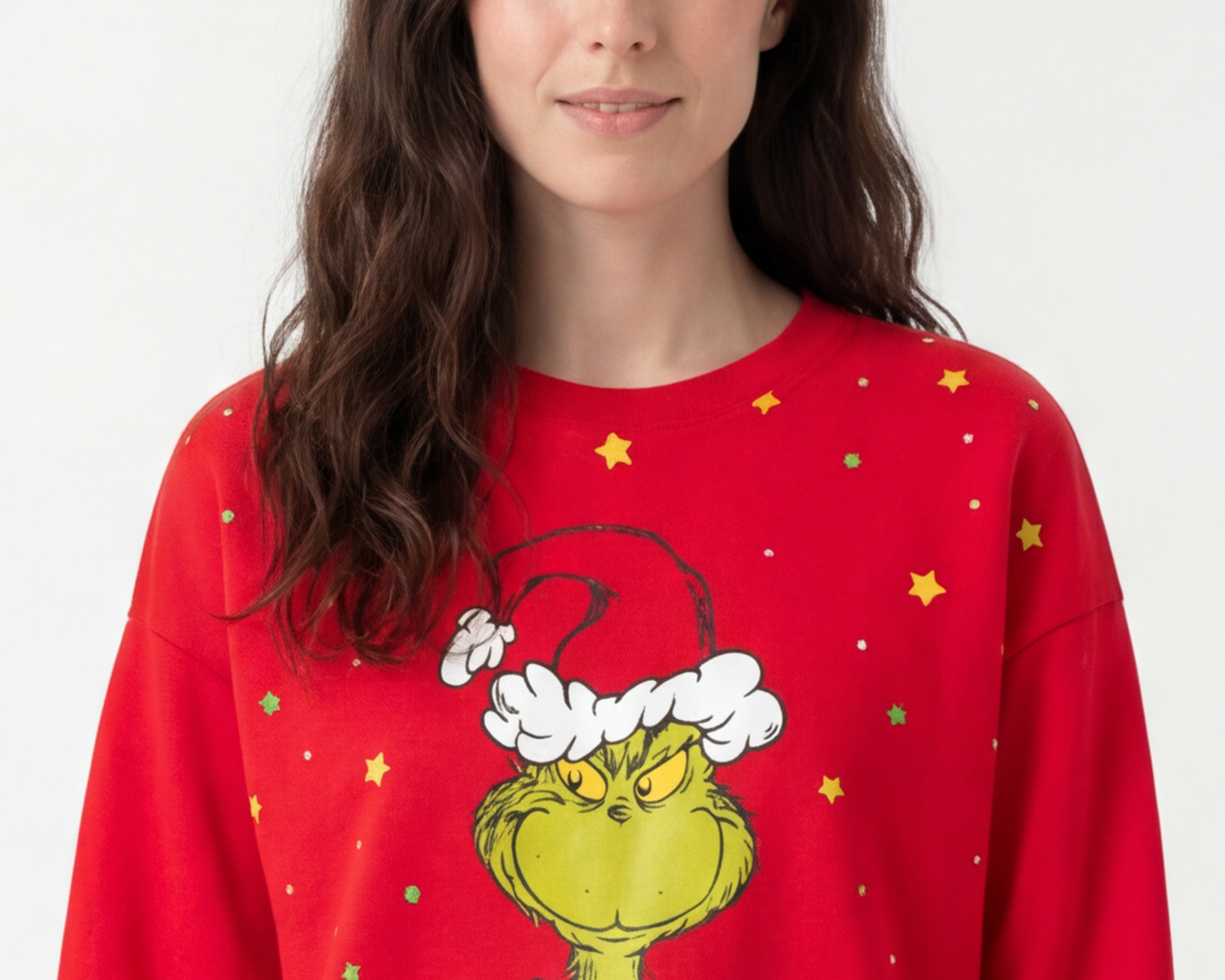Foto 4 | Foto 4 | Sudadera Navideña Roja Dr. Seuss The Grinch para Mujer