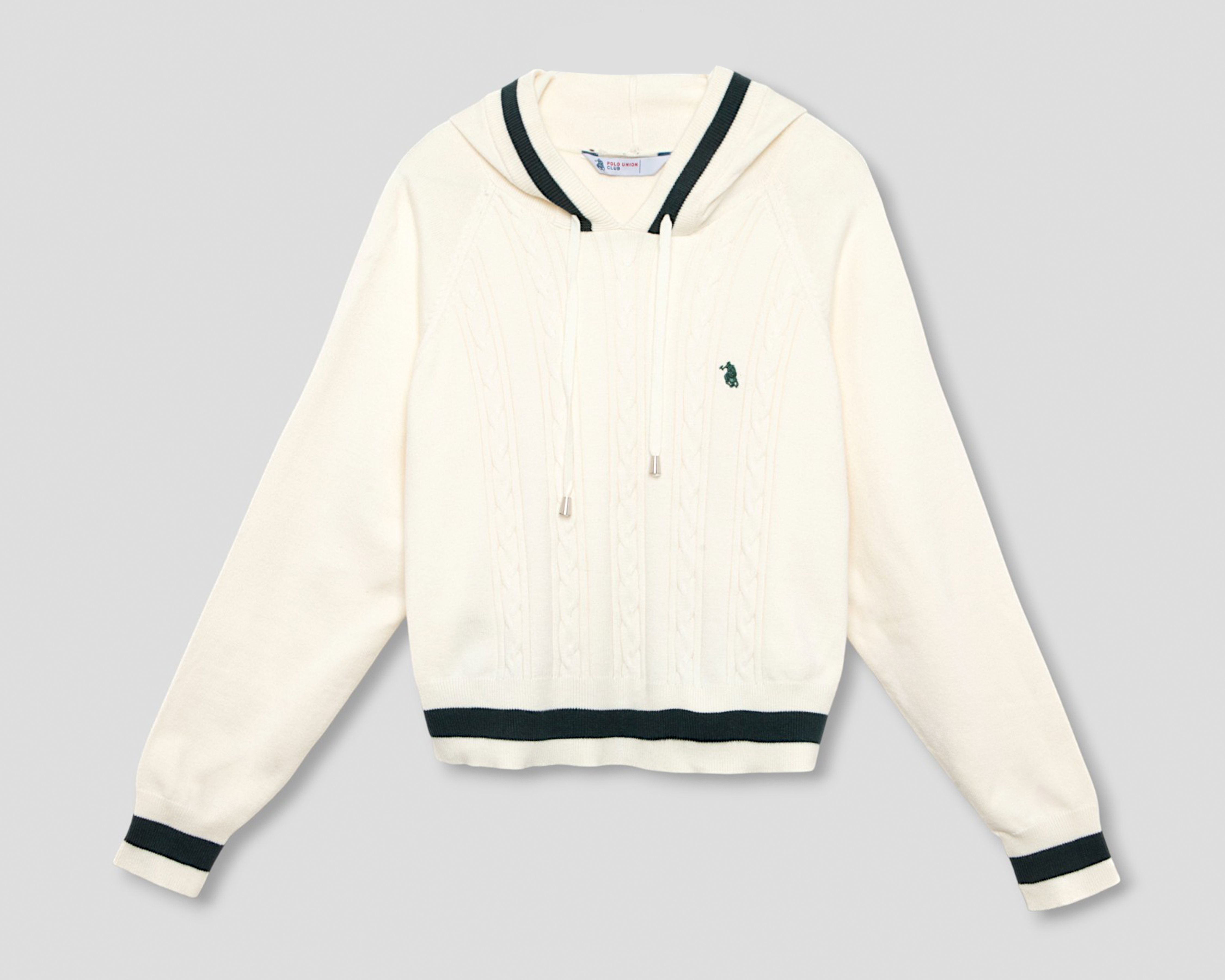 Sudadera Beige con Capucha Polo Union Club para Mujer