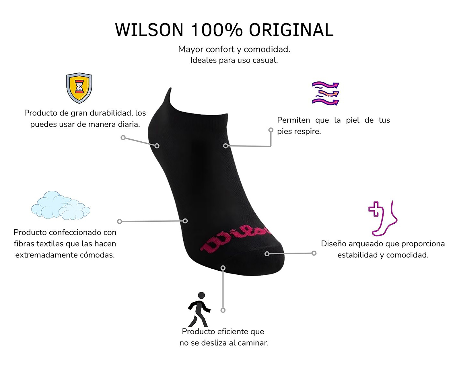 Foto 4 pulgar | Foto 3 | Calcetas Deportivas Wilson para Mujer 7 Pares