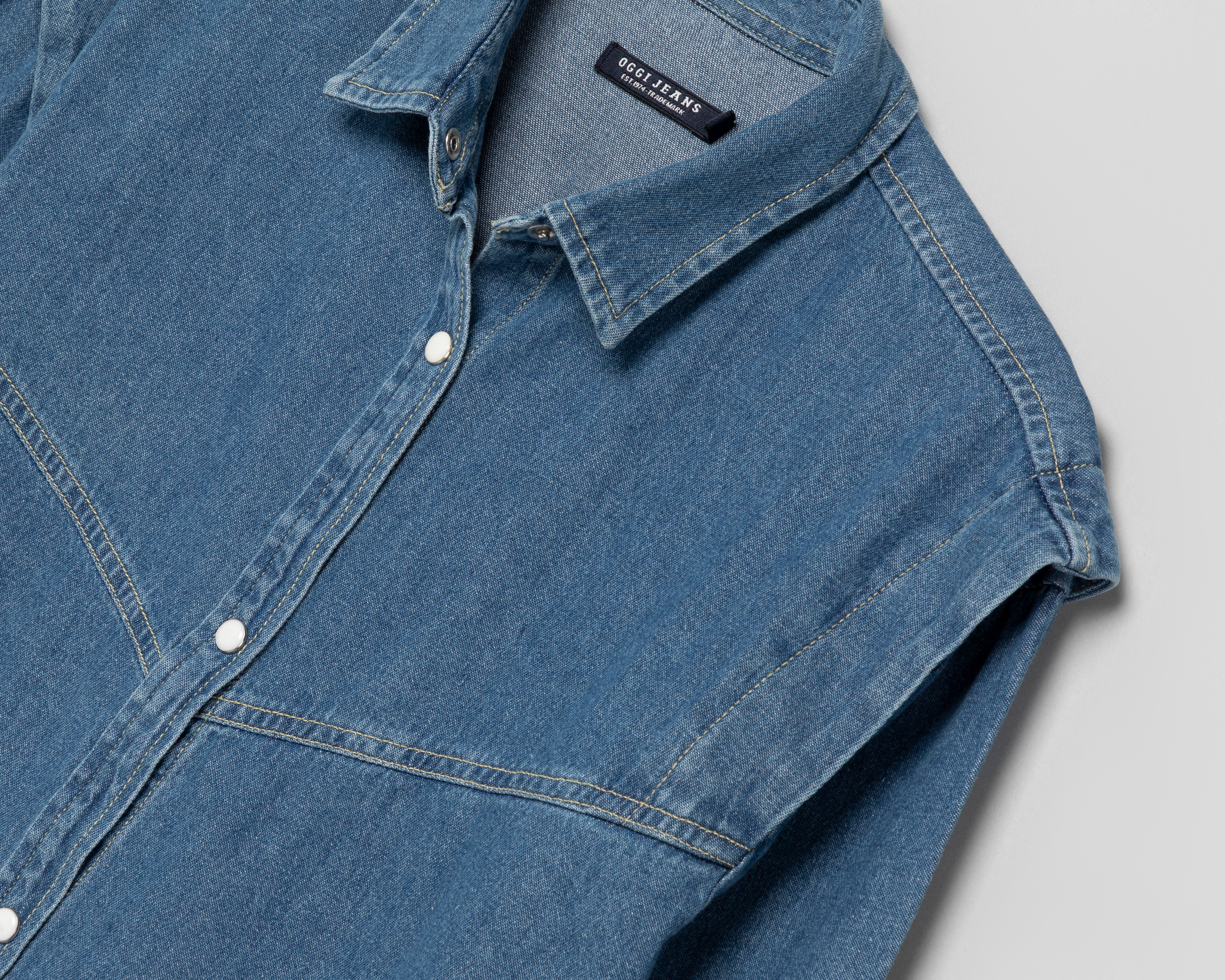 Foto 4 pulgar | Foto 3 | Blusa Azul Oggi para Mujer