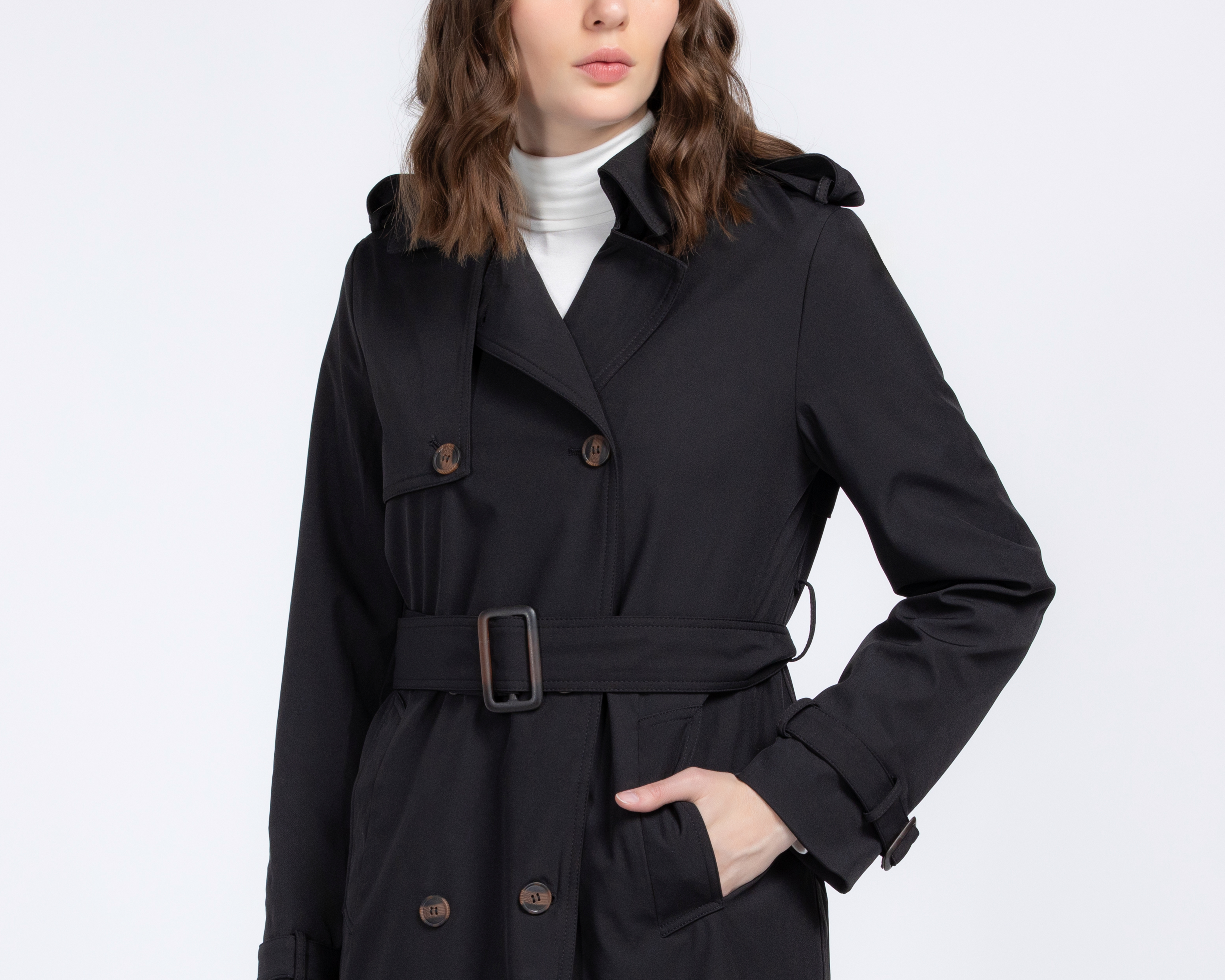 Foto 5 pulgar | Foto 4 | Gabardina Larga con Cinto Sahara para Mujer