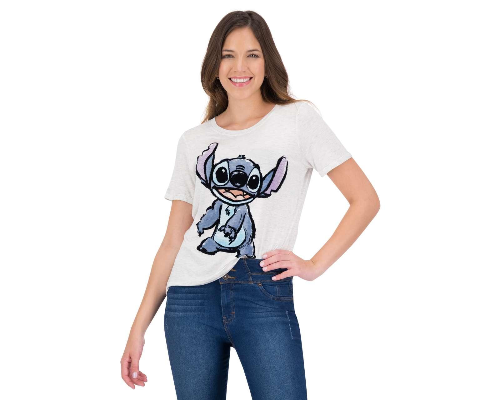 Foto 2 pulgar | Foto 1 | Playera Disney Lilo & Stitch Manga Corta