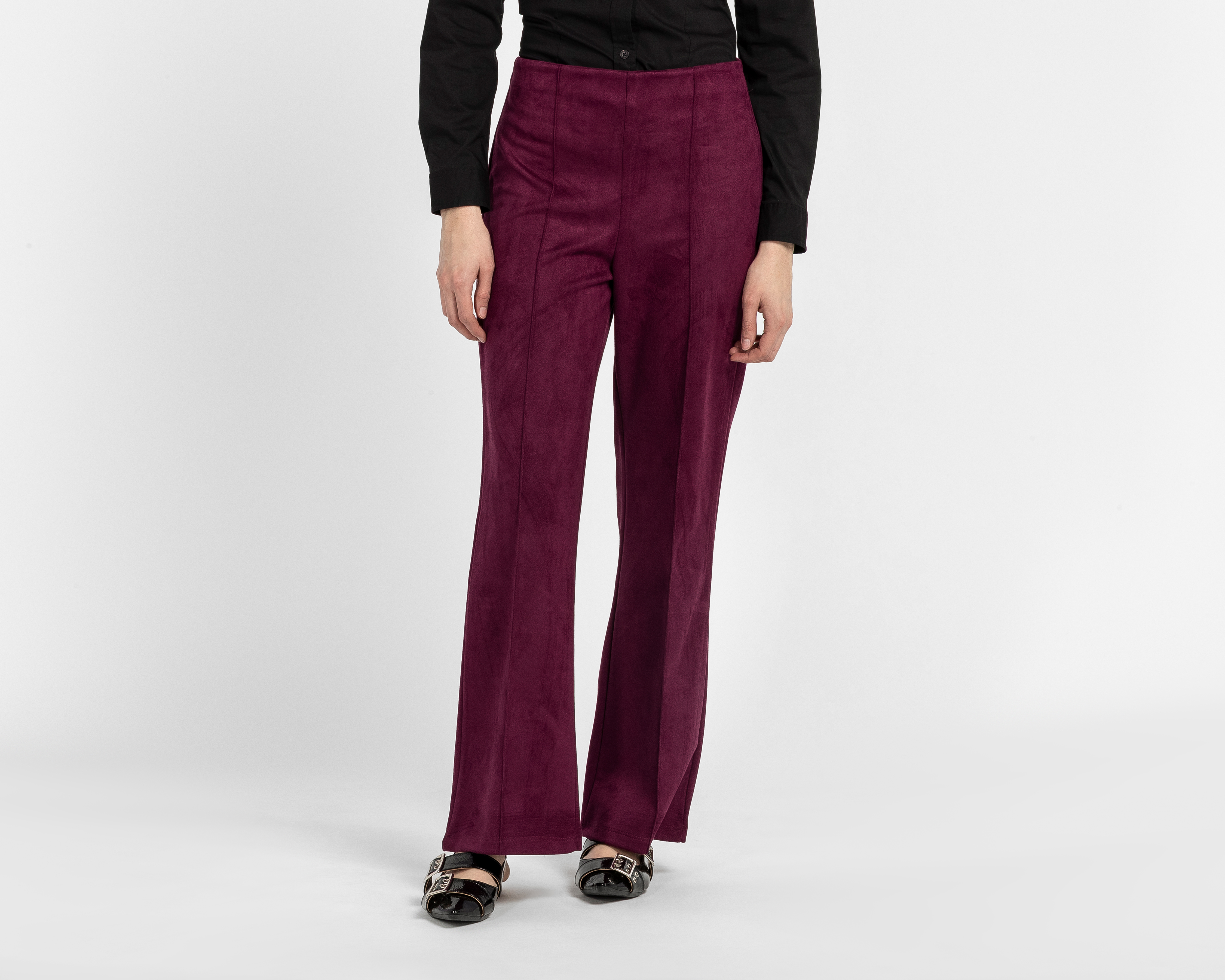 Pantalón Ancho Sahara Vino para Mujer