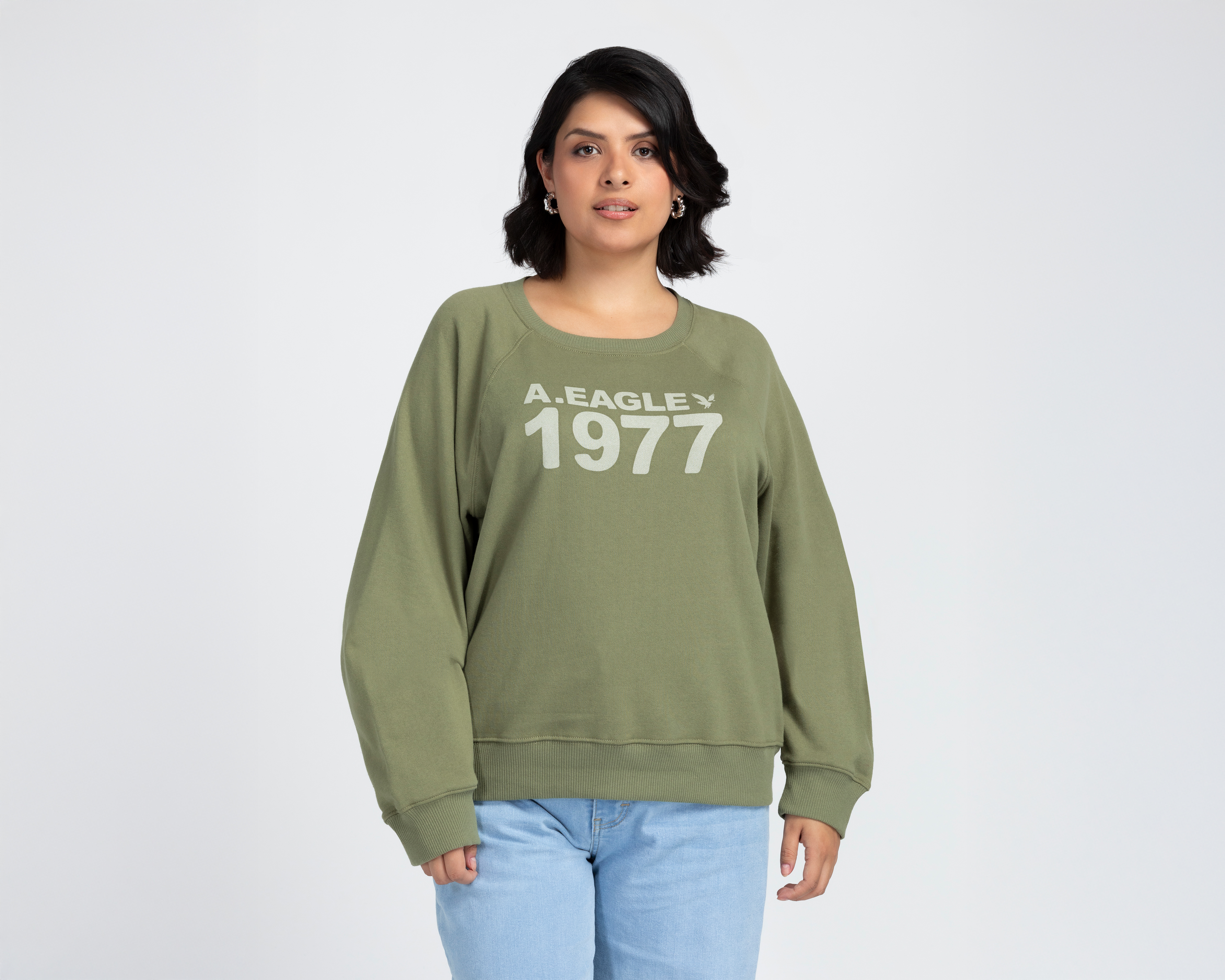 Sudadera American Eagle Verde Estampada