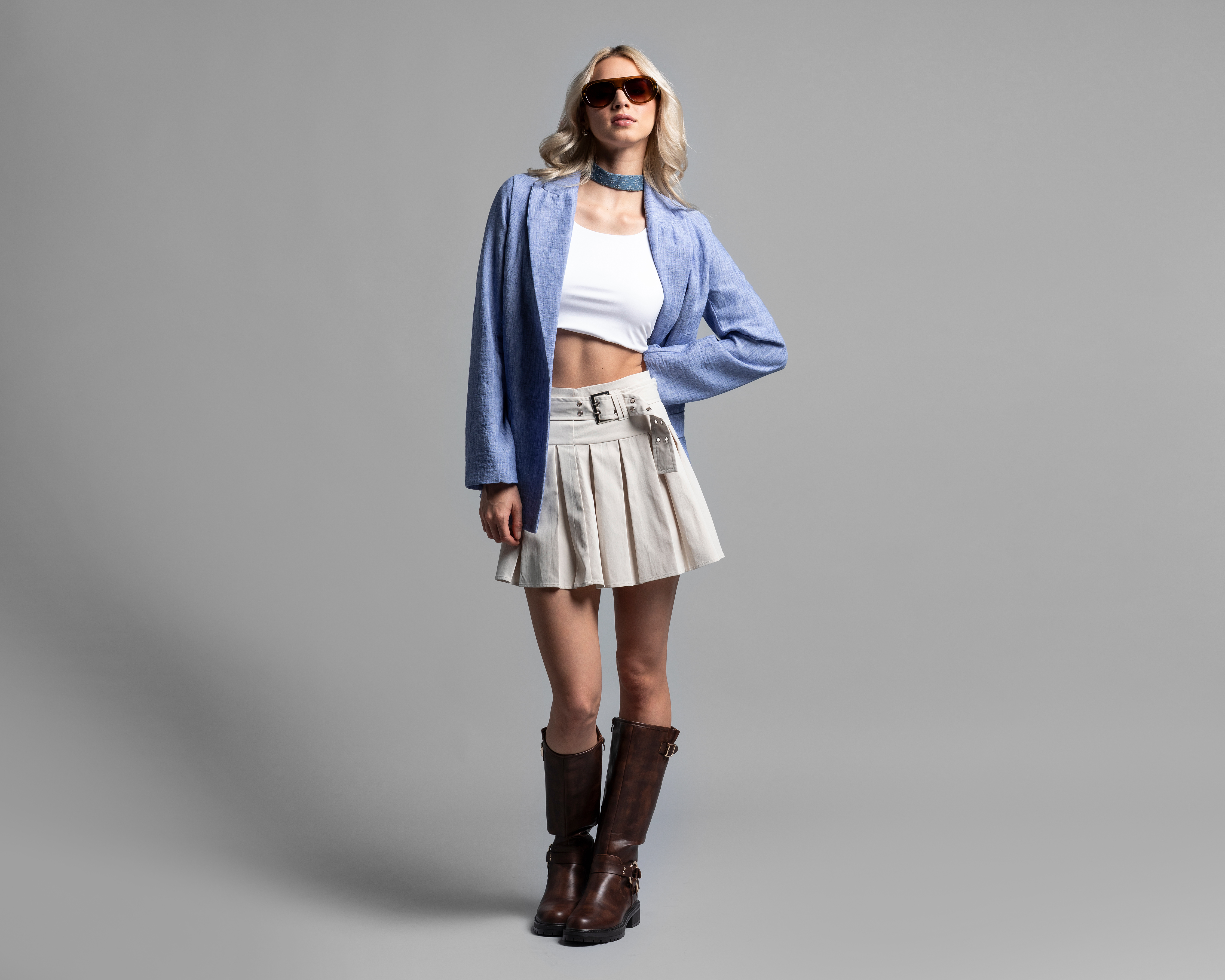 Blazer Azul Strona para Mujer