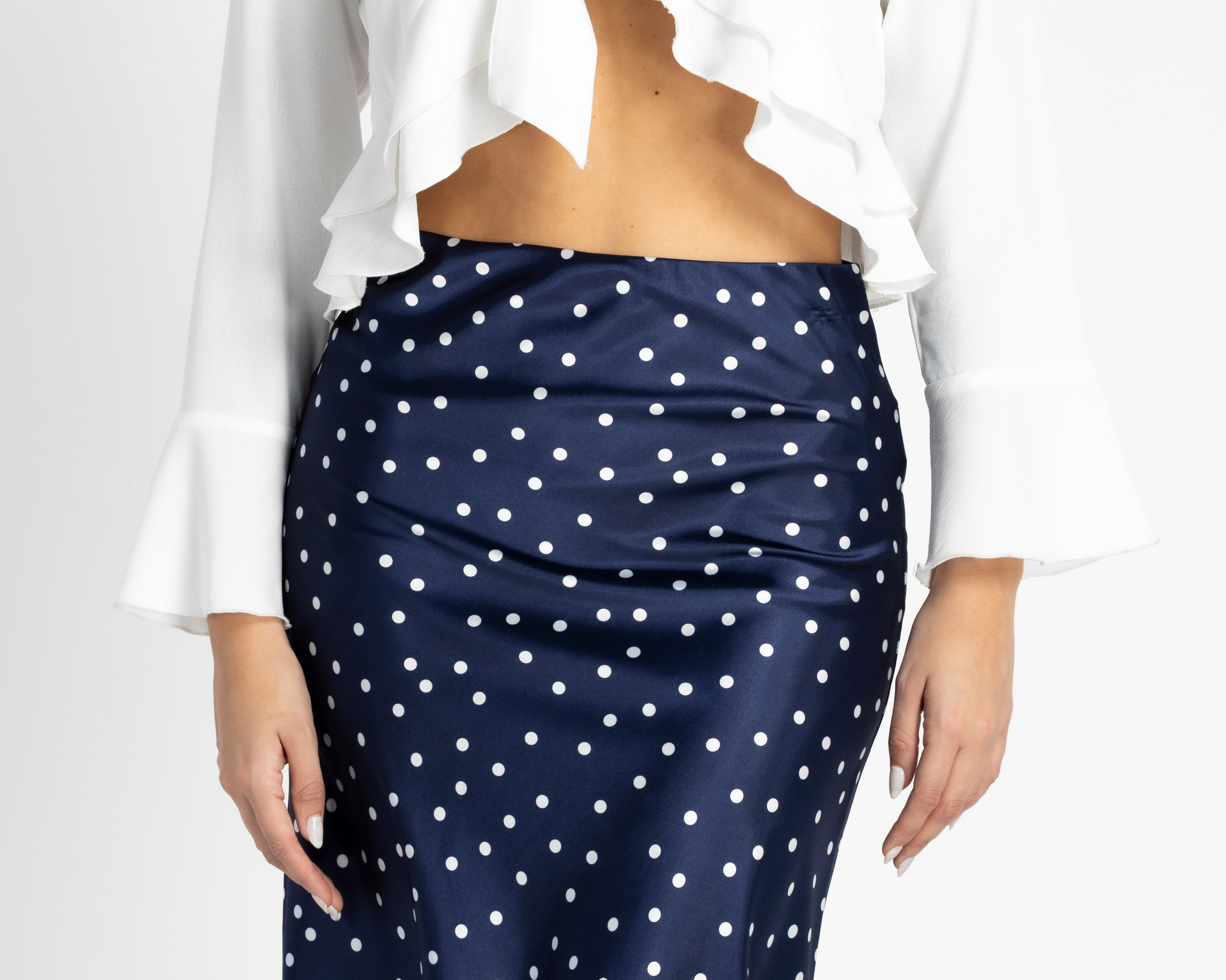 Foto 5 pulgar | Foto 4 | Falda Larga Sahara Azul Marino para Mujer