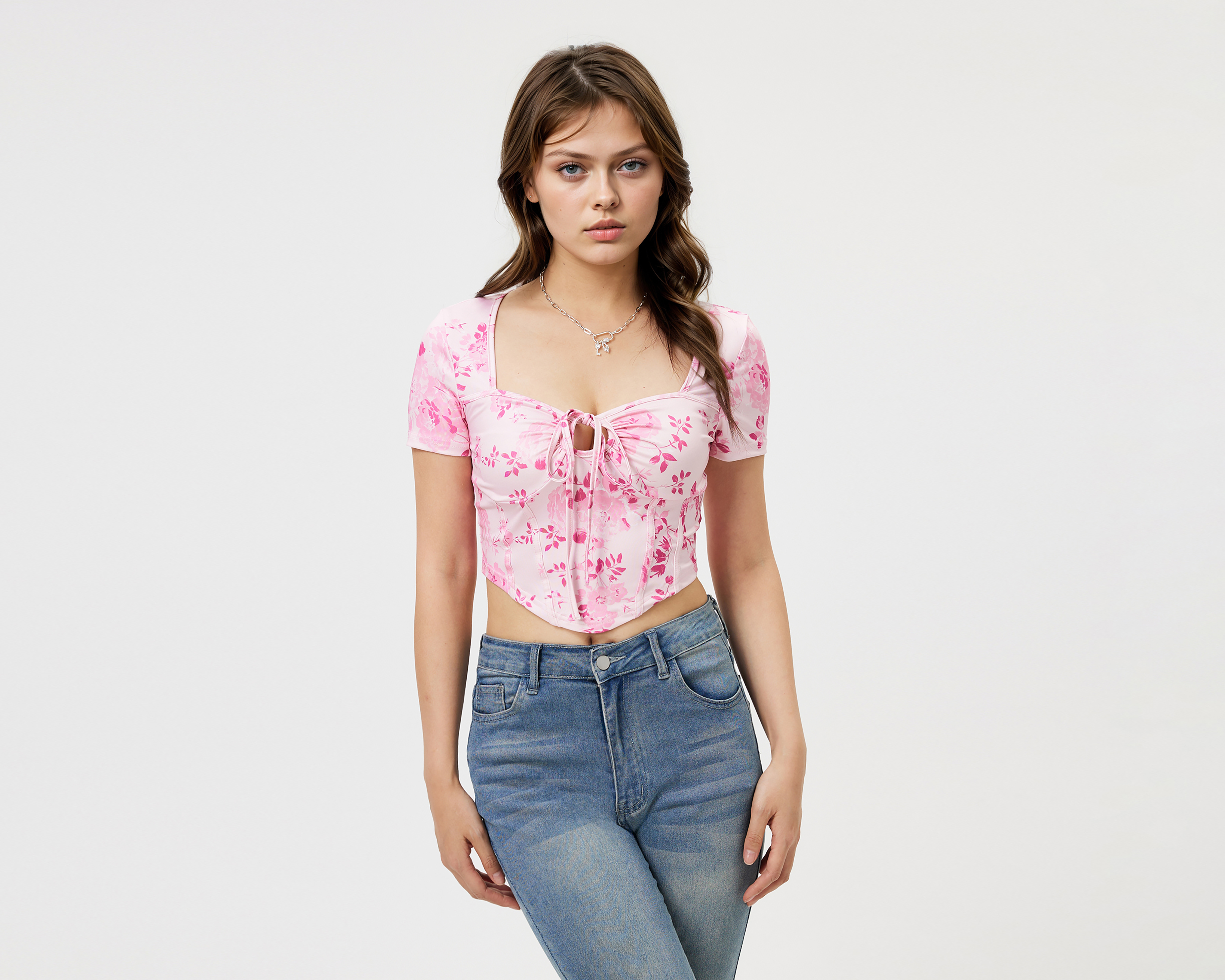 Blusa Savana Manga Corta con Cordón para Mujer