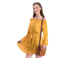 Vestido Nectar Casual Corto con Hombros Descubiertos