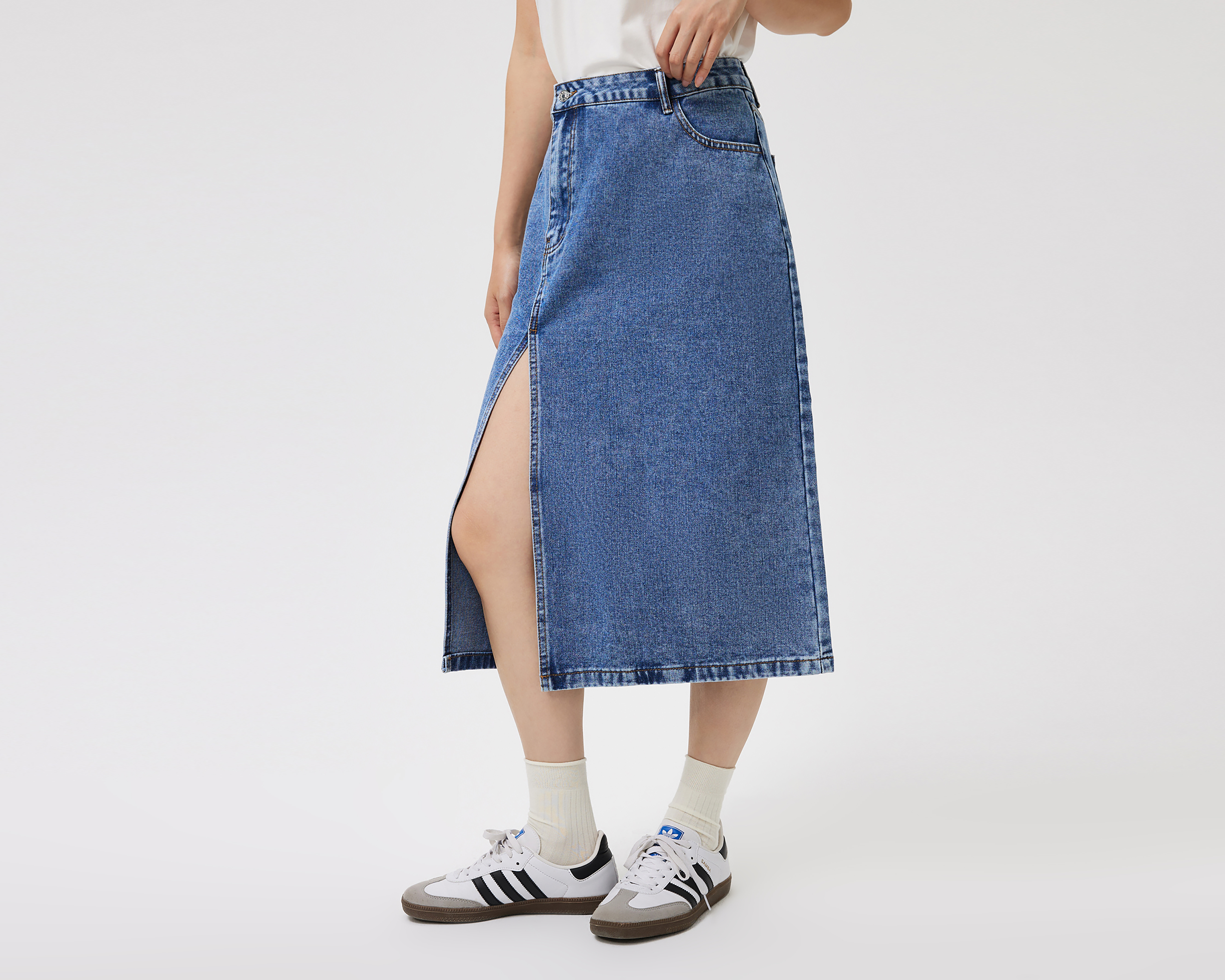 Foto 3 pulgar | Foto 2 | Falda Midi Savana con Abertura