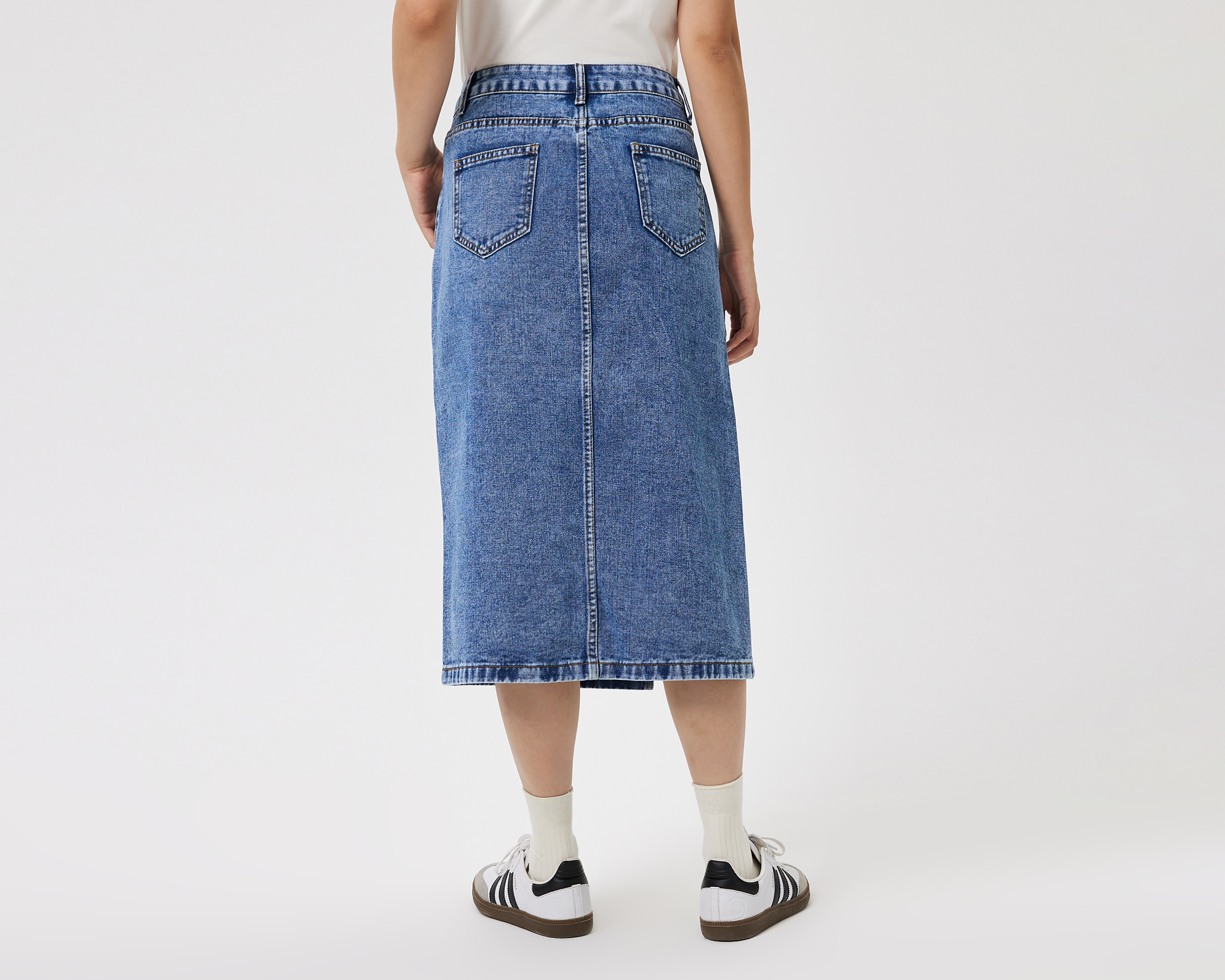 Foto 4 pulgar | Foto 3 | Falda Midi Savana con Abertura