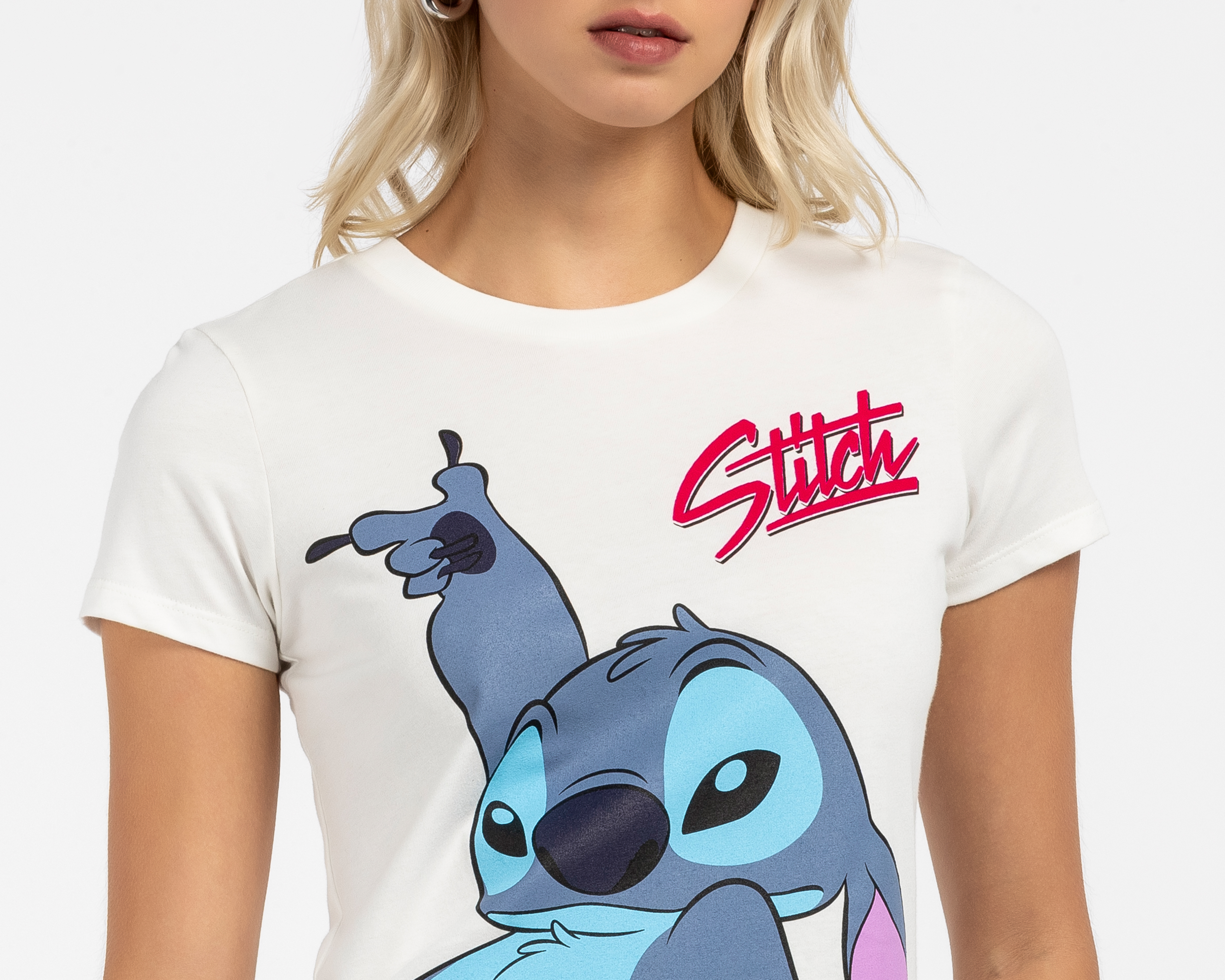 Foto 4 pulgar | Foto 3 | Playera Estampada Disney Stitch para Mujer