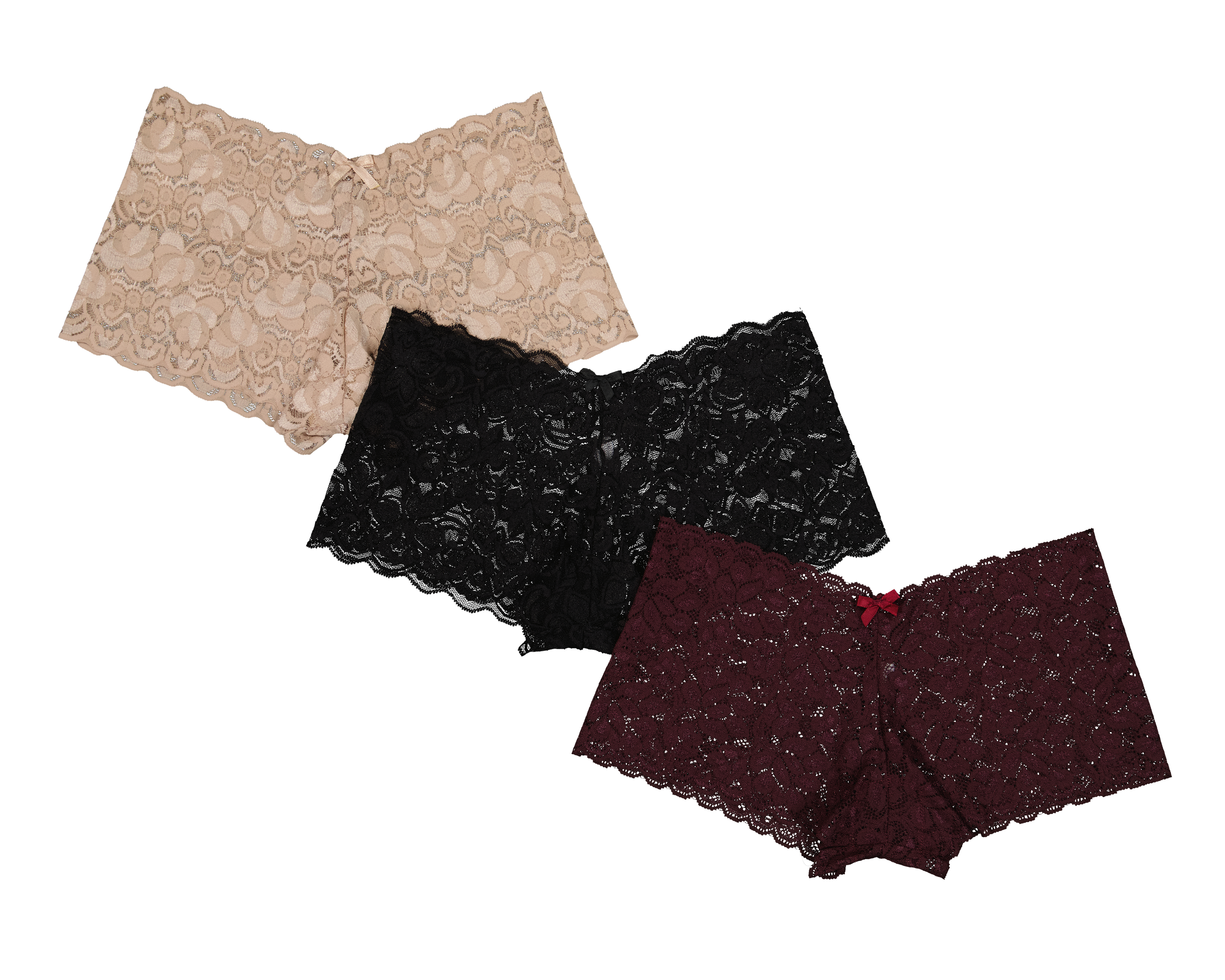 Bóxer de Encaje Linda Keerr para Mujer 3 Piezas