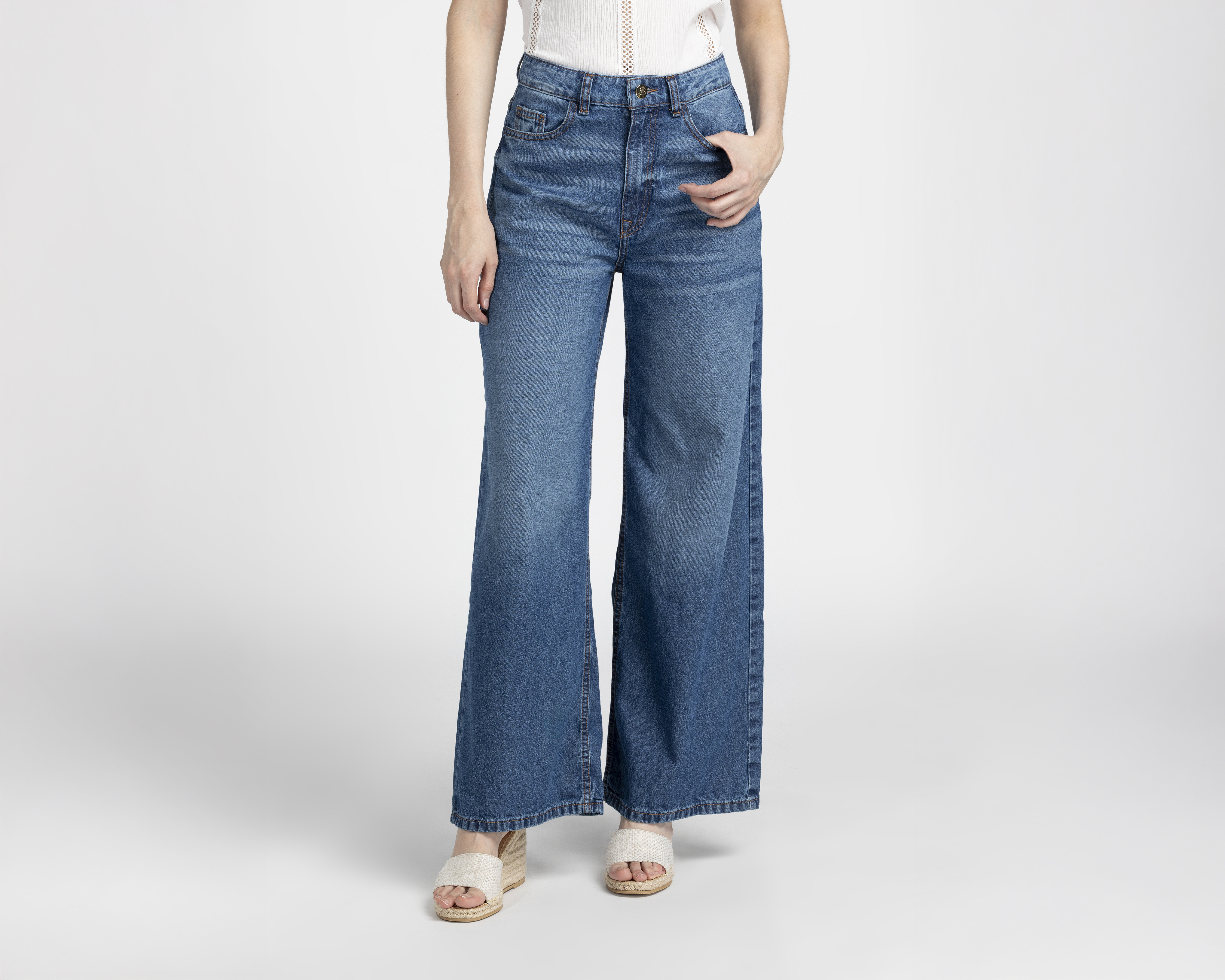 Foto 2 pulgar | Foto 1 | Jeans Wide Leg Sahara para Mujer