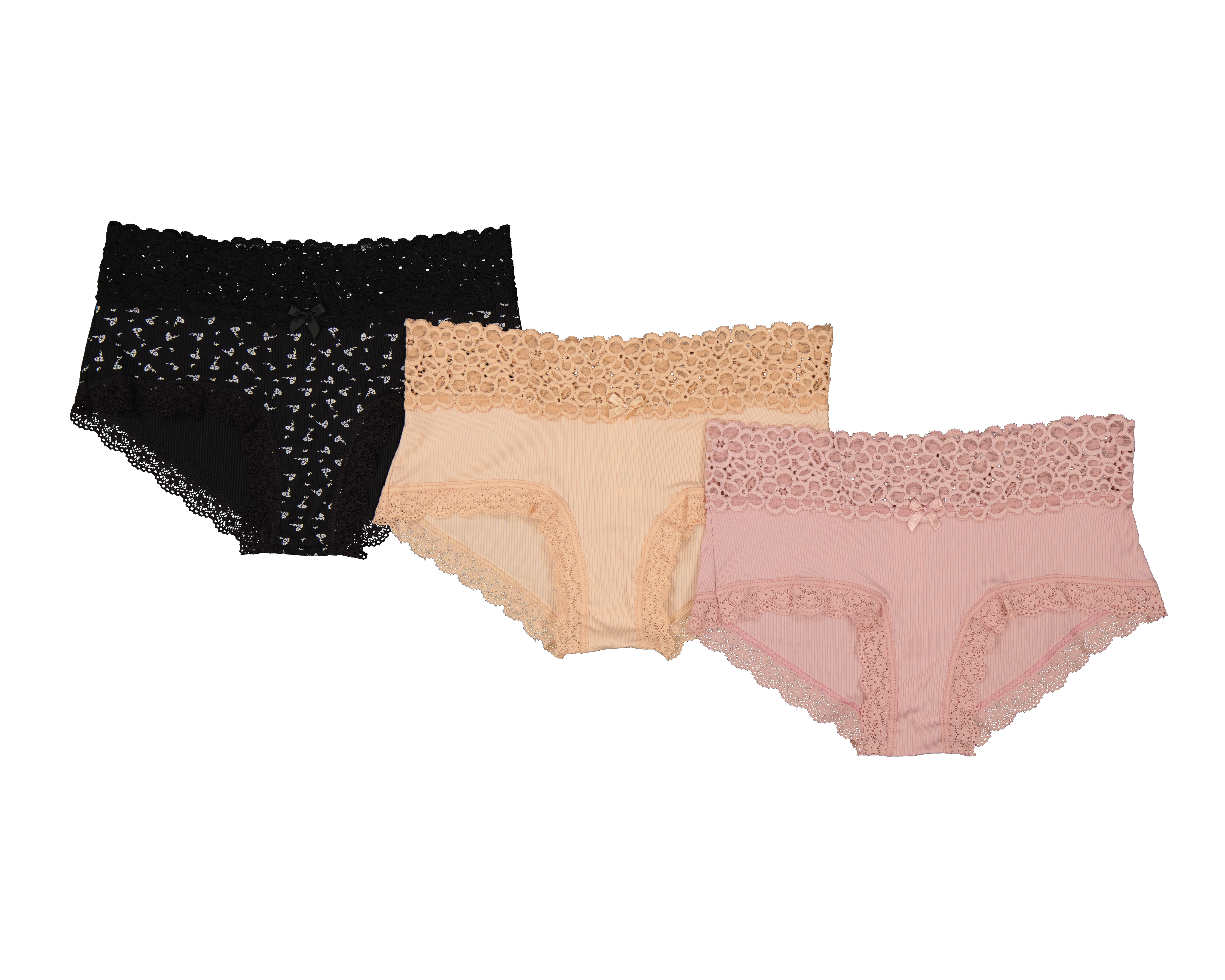 Bóxer con Encaje Frescura para Mujer 3 Piezas