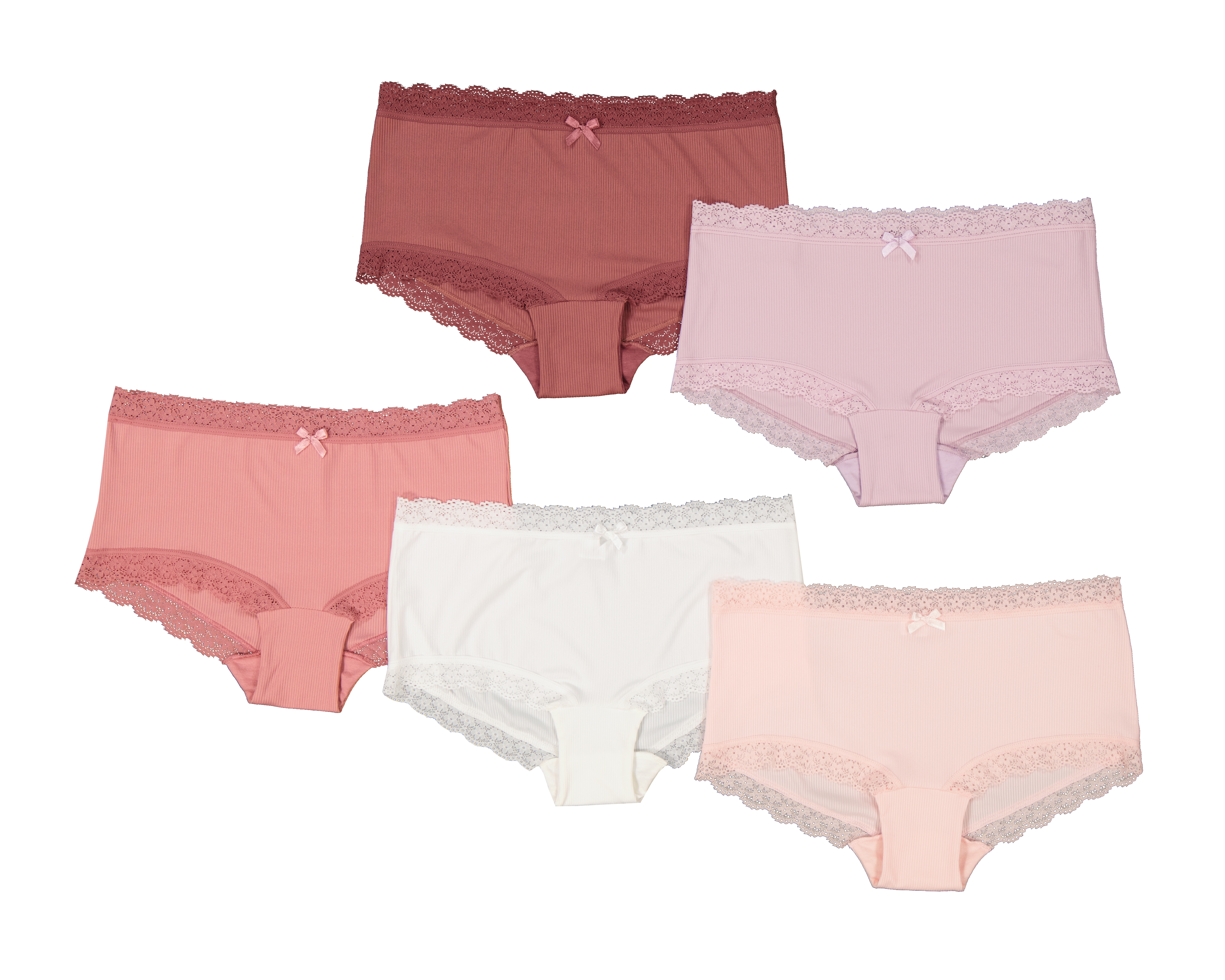 Bóxer con Encaje Frescura para Mujer 5 Piezas