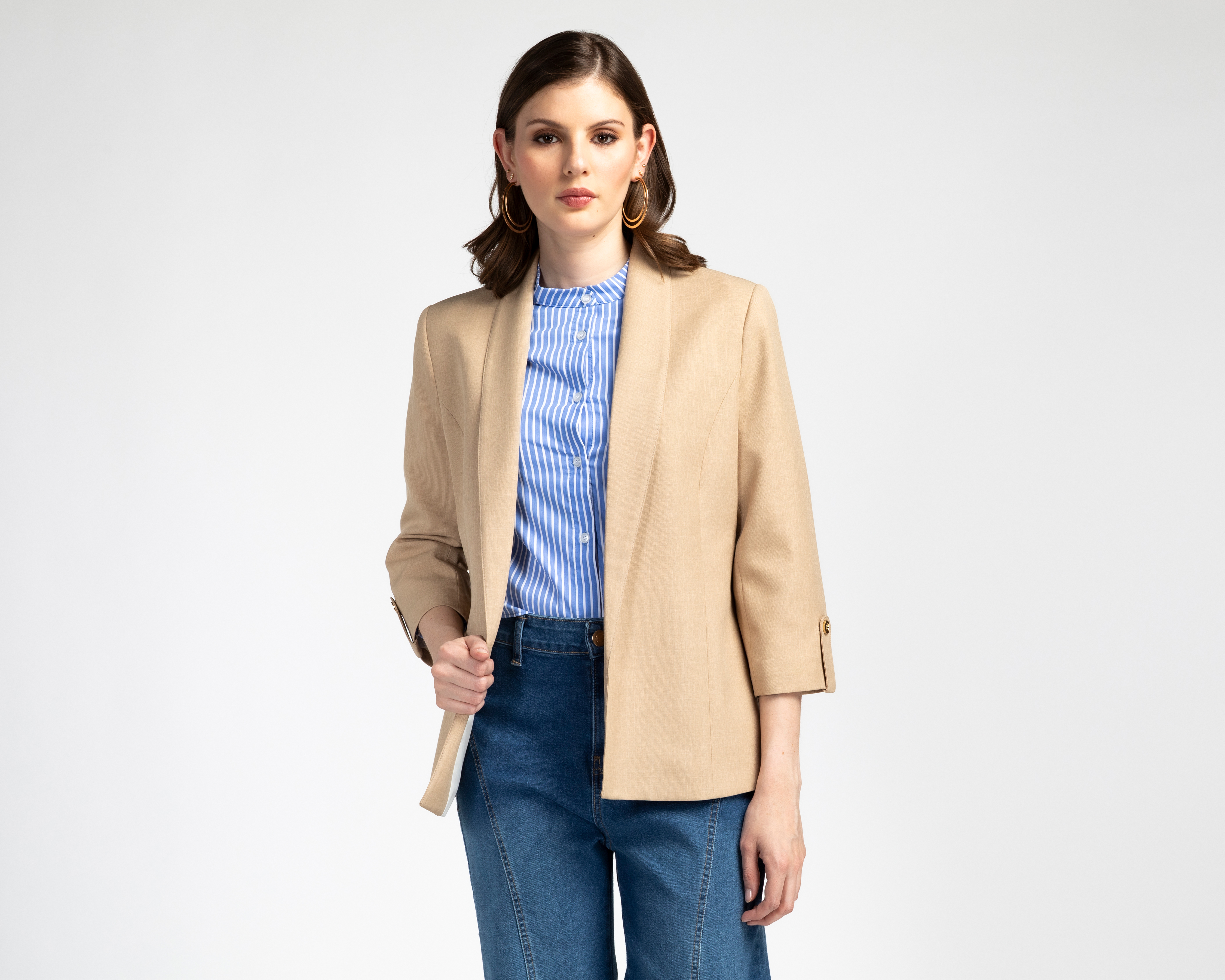 Foto 1 | Foto 1 | Blazer Beige Charme para Mujer