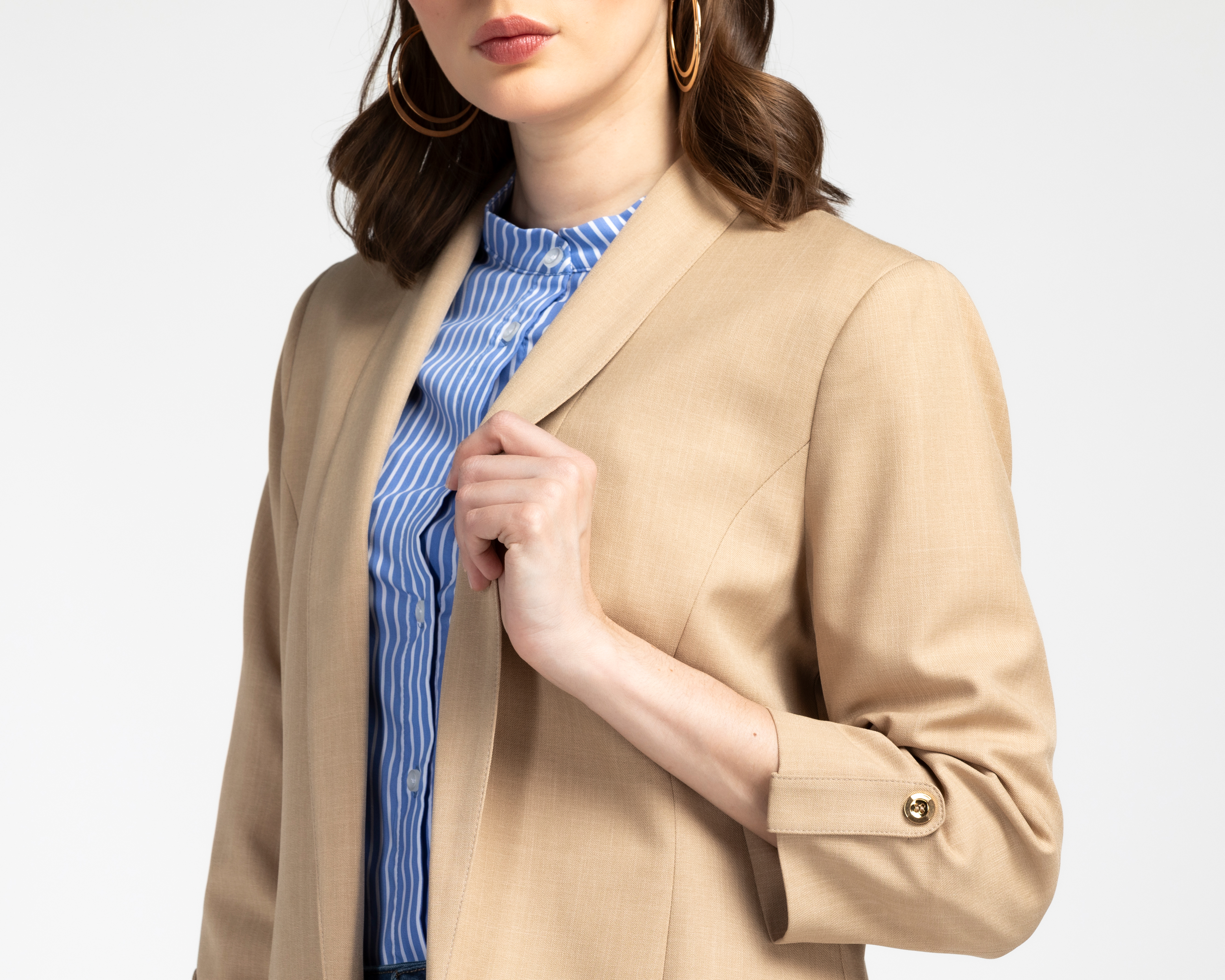 Foto 5 pulgar | Foto 4 | Blazer Beige Charme para Mujer