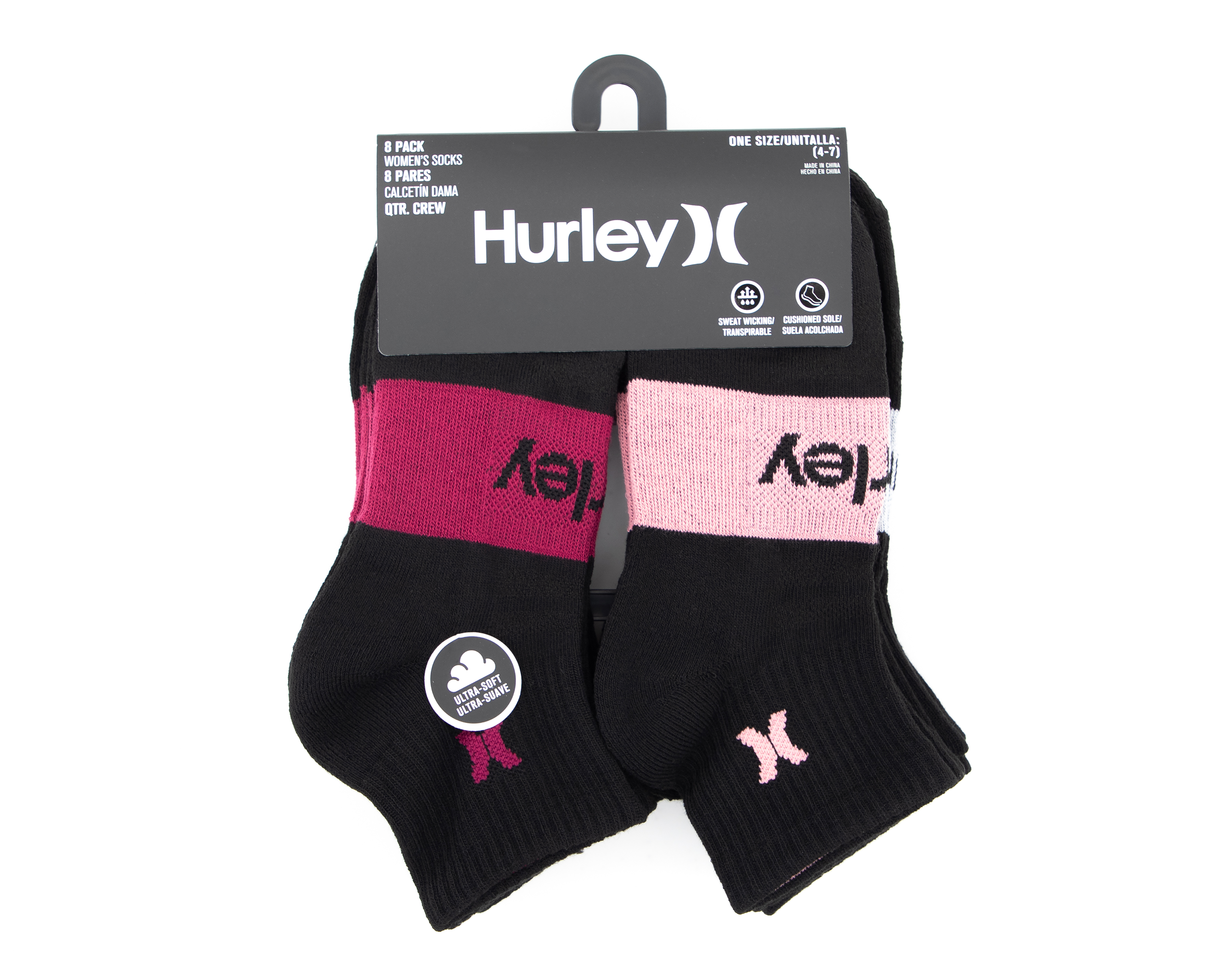 Foto 4 pulgar | Foto 3 | Calcetas Deportivas Hurley para Mujer 8 Pares