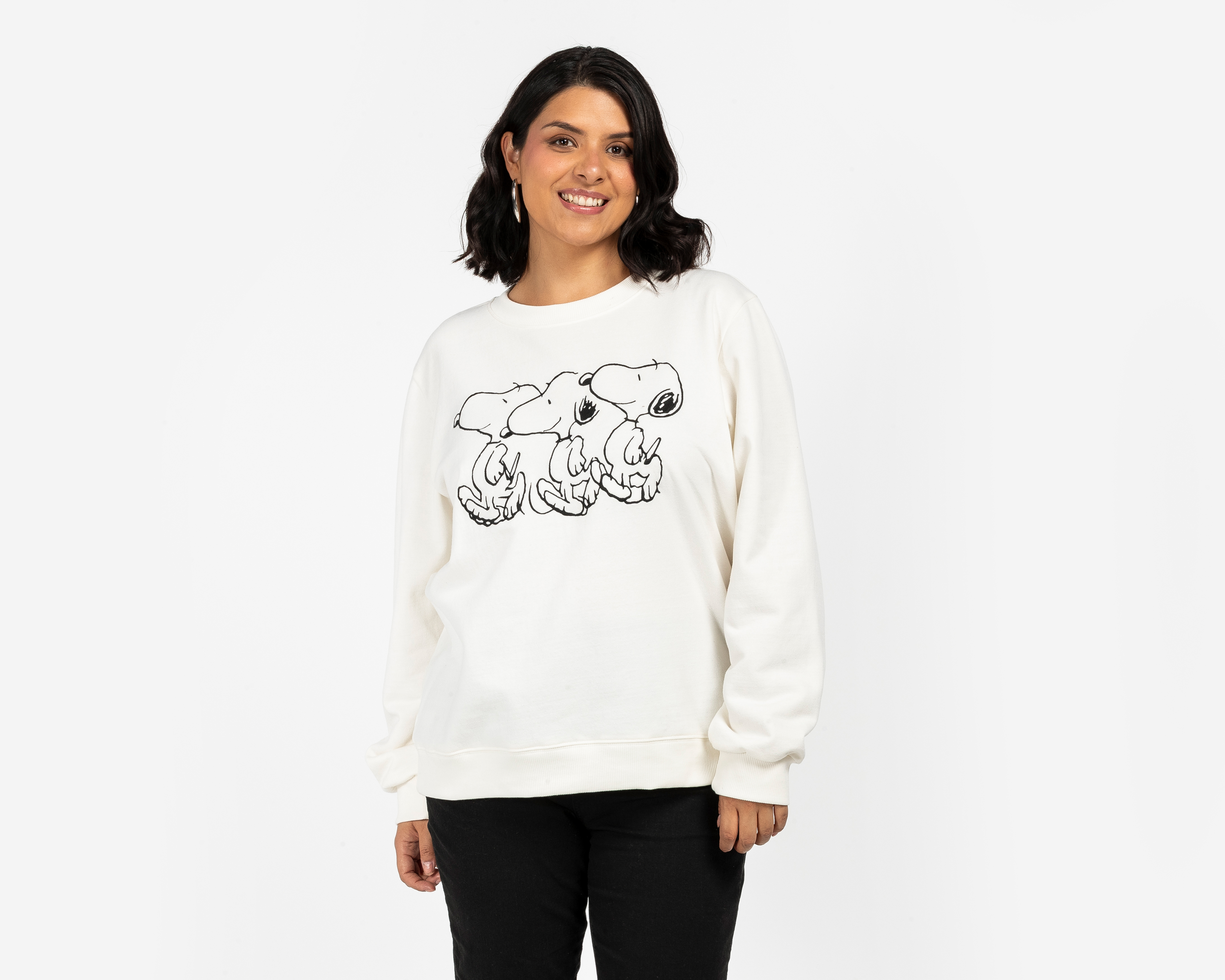 Sudadera Blanca Peanuts para Mujer