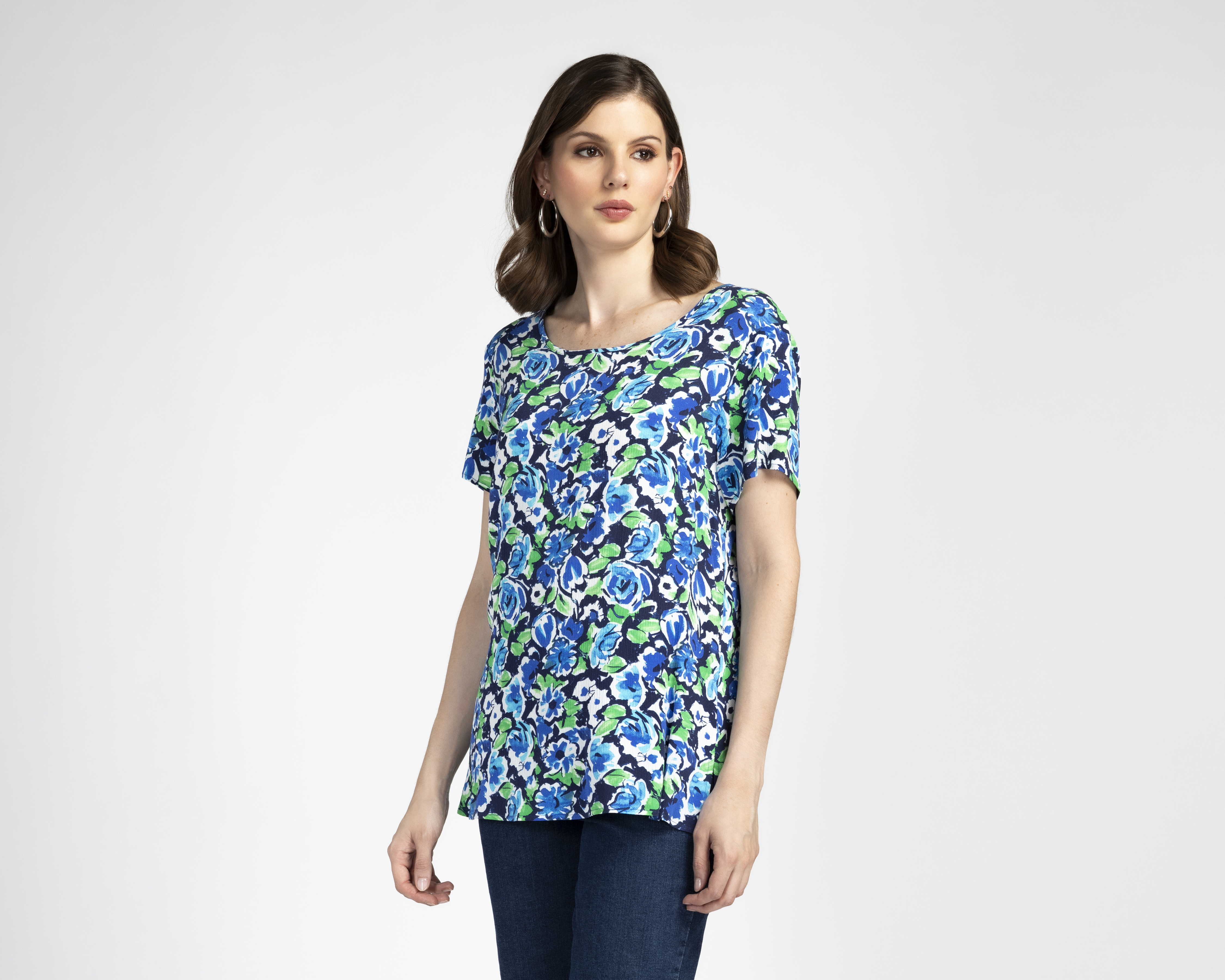 Foto 2 pulgar | Foto 1 | Blusa Azul Charme para Mujer