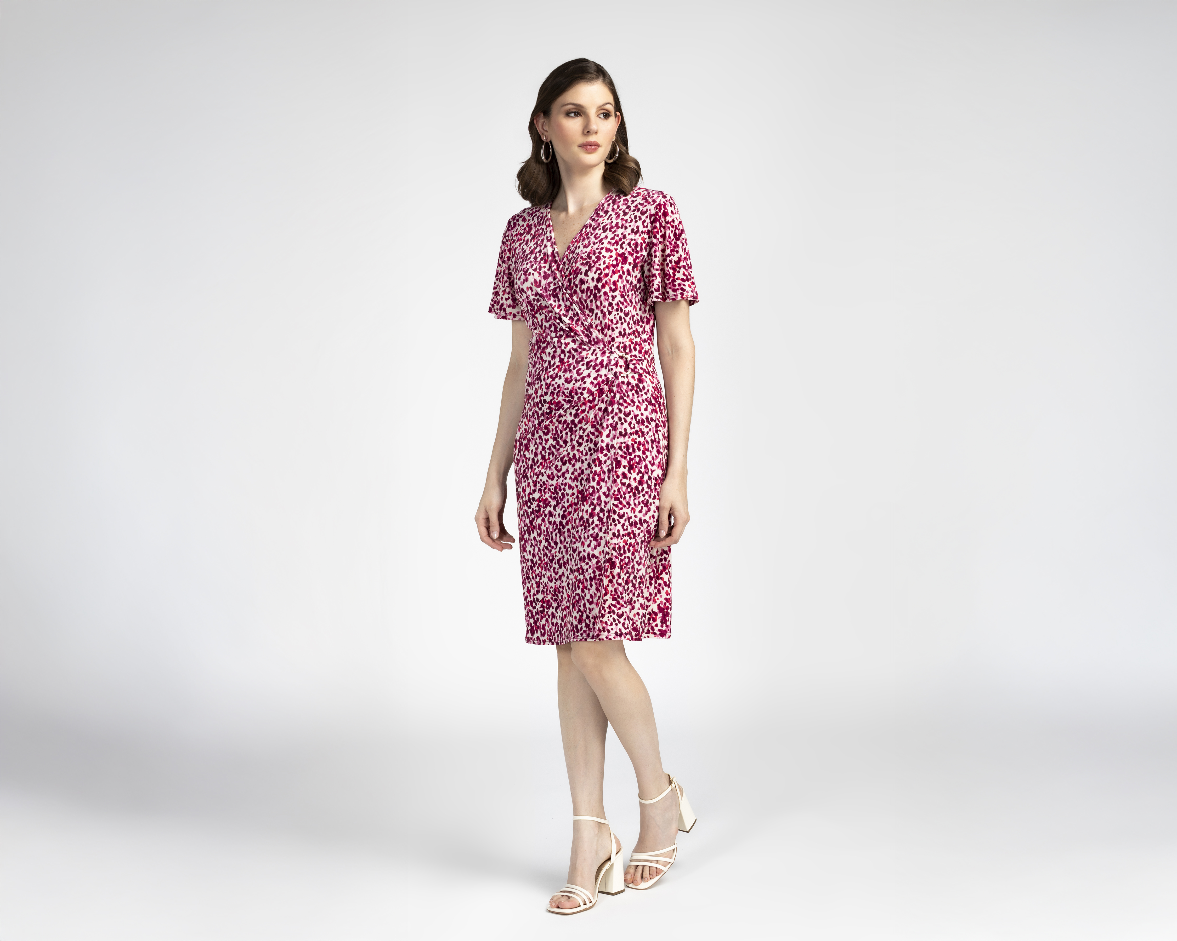 Vestido Casual Charme Rosa Animal Print para Mujer