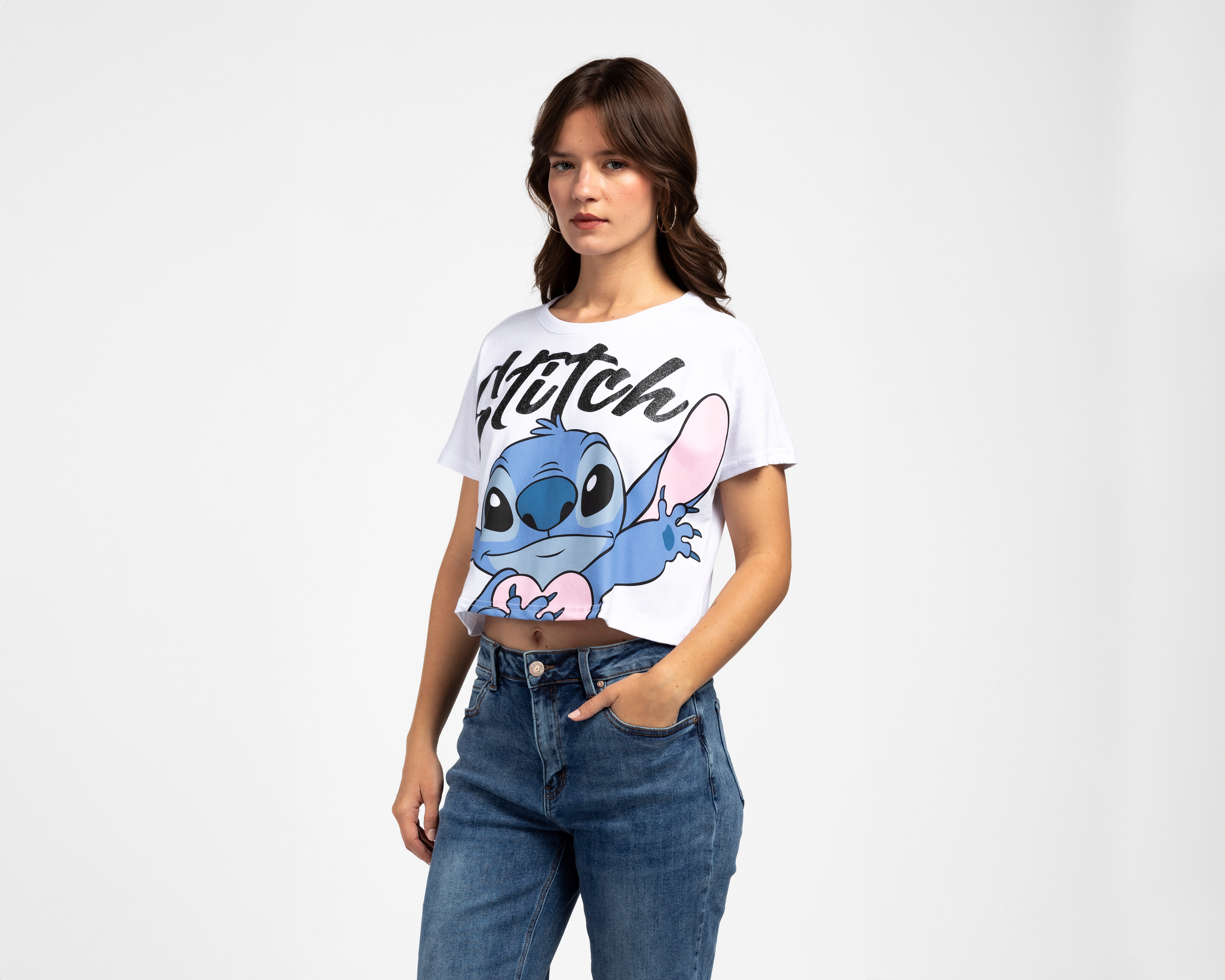 Playera Cuello Redondo Blanca Disney para Mujer