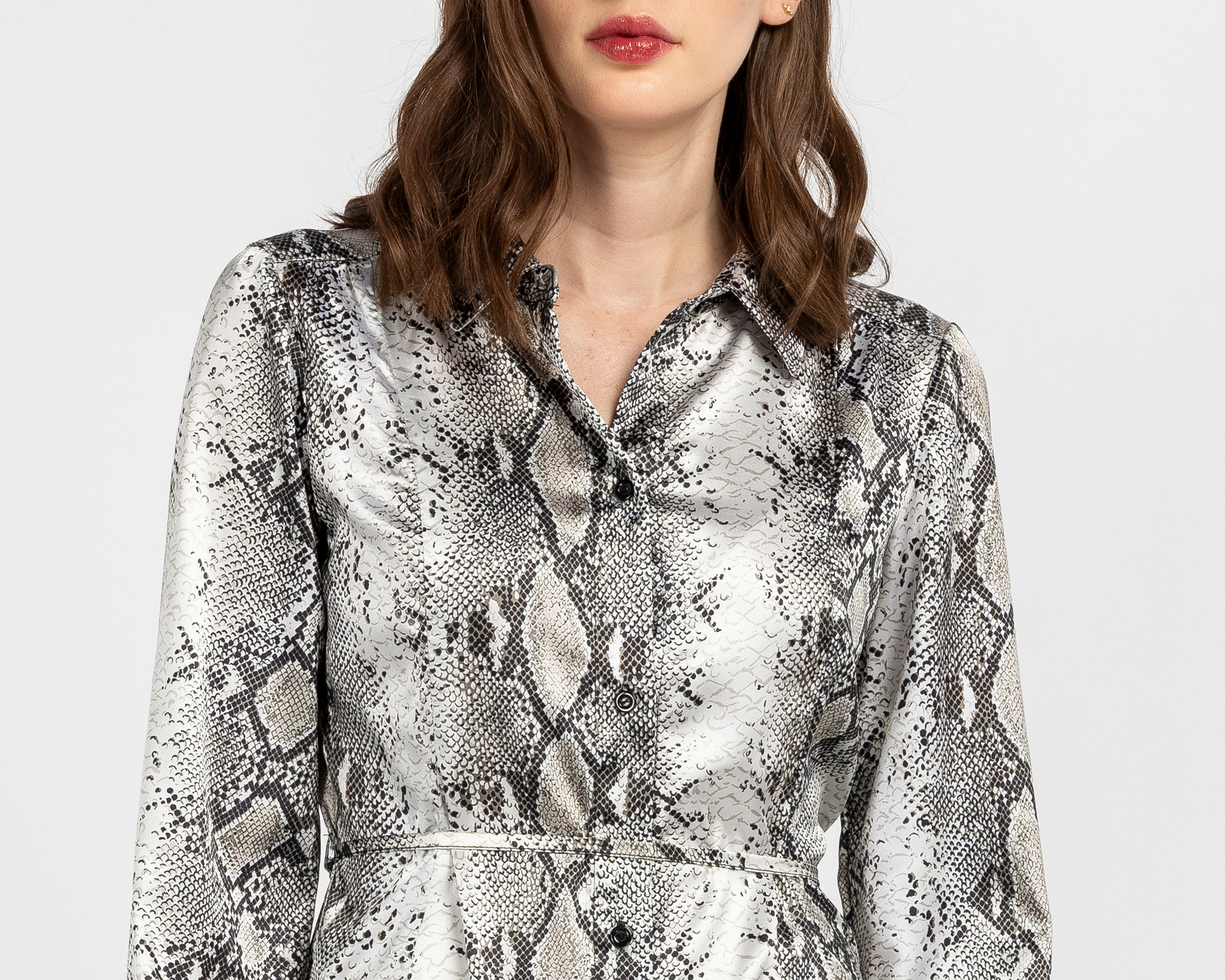 Foto 5 pulgar | Foto 4 | Vestido de Fiesta Sahara Manga Larga Animal Print con Botones para Mujer