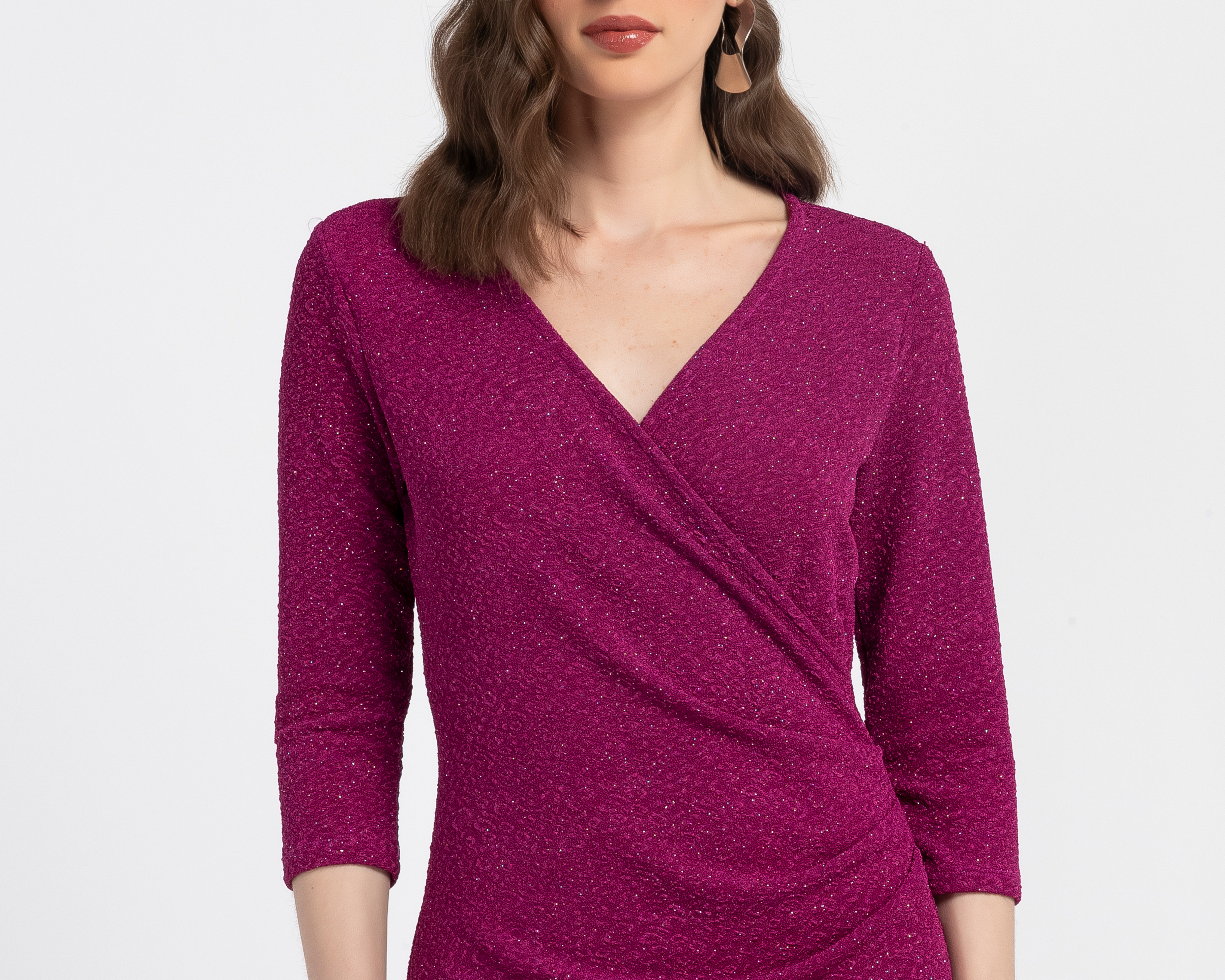 Foto 5 pulgar | Foto 4 | Vestido de Fiesta Sahara Midi Violeta con Brillos para Mujer