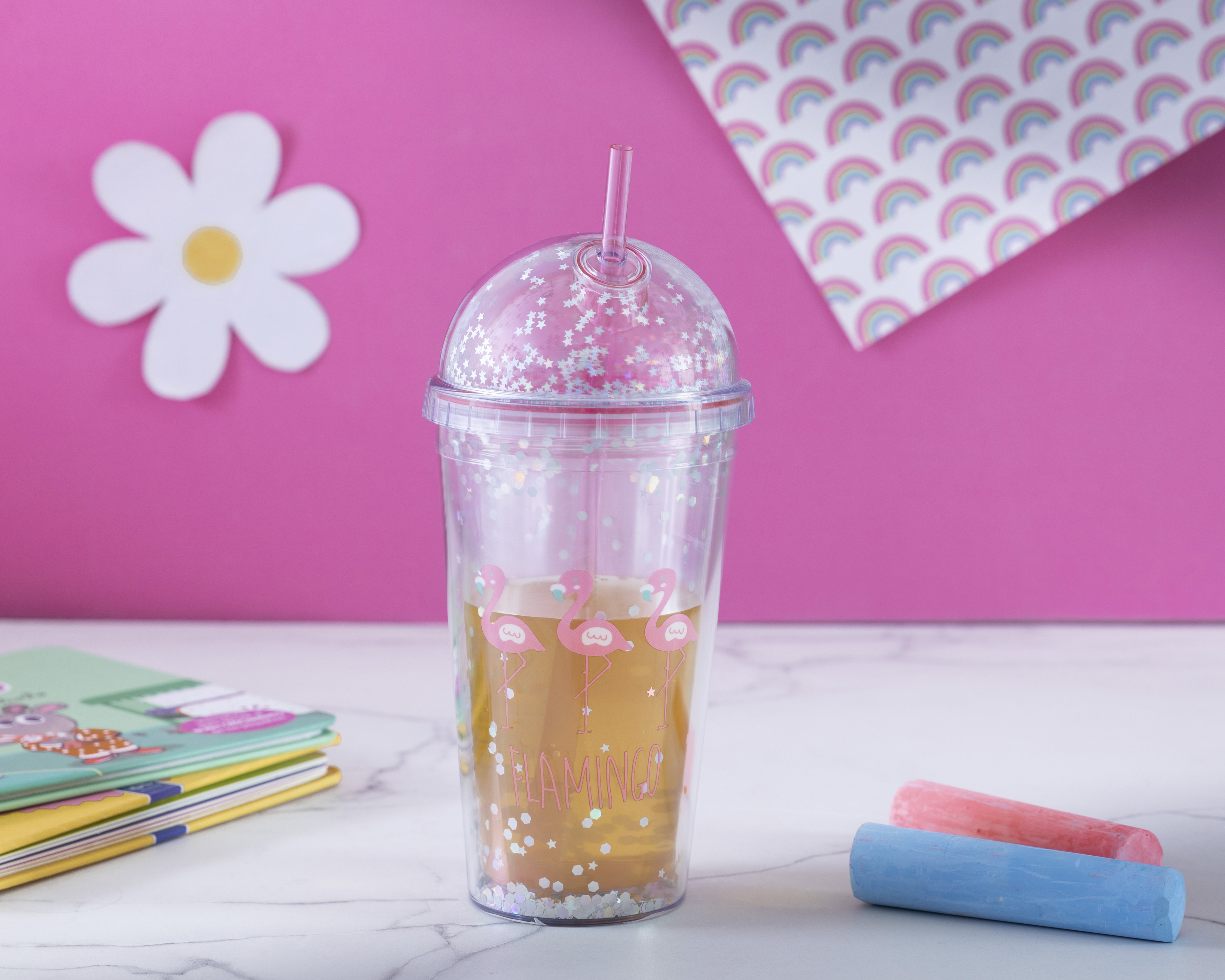 Foto 6 pulgar | Foto 5 | Vaso con Popote de Plástico 18 Forever 450 ml