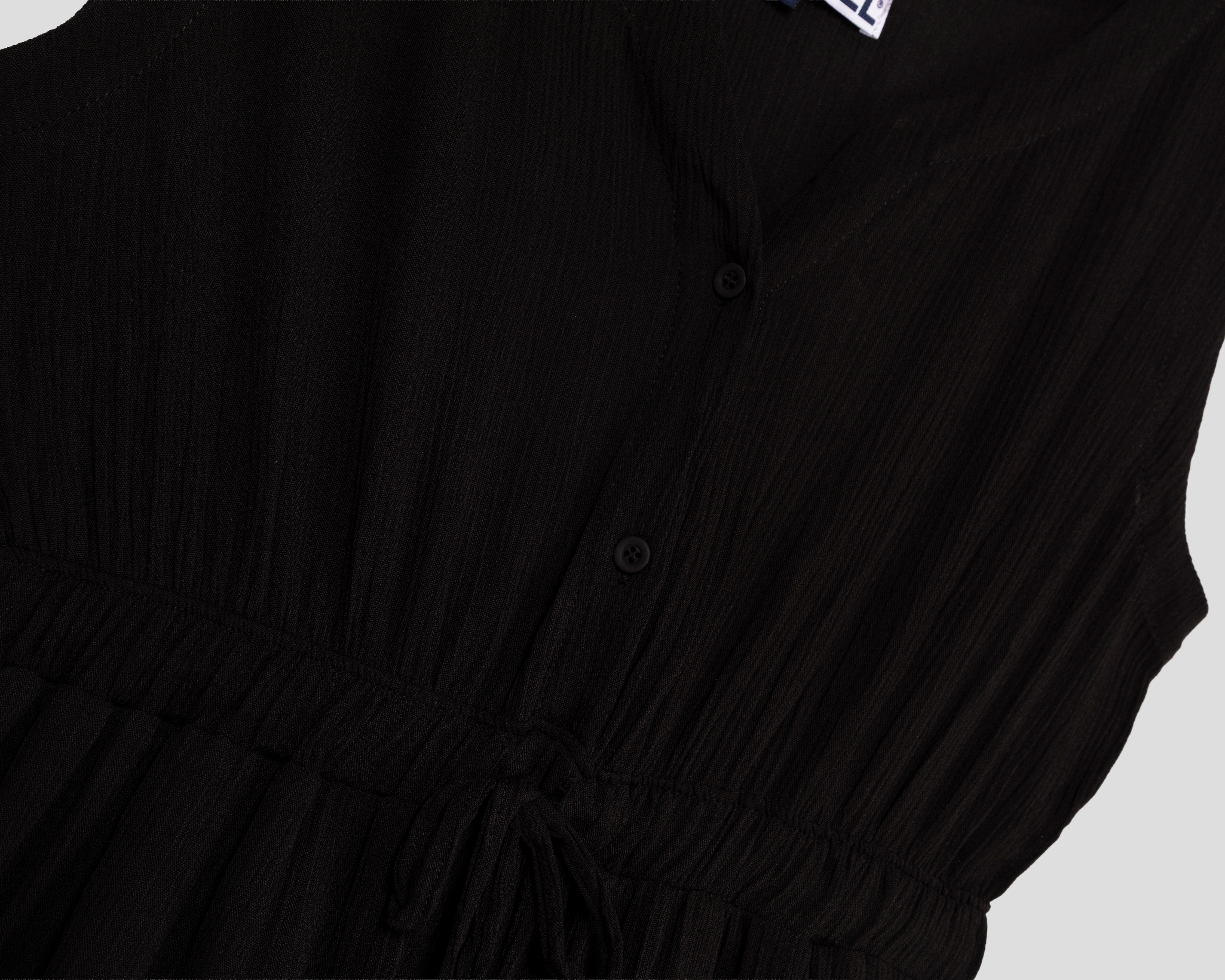 Foto 4 pulgar | Foto 3 | Vestido Casual Refill sin Mangas con Botones Negro para Mujer