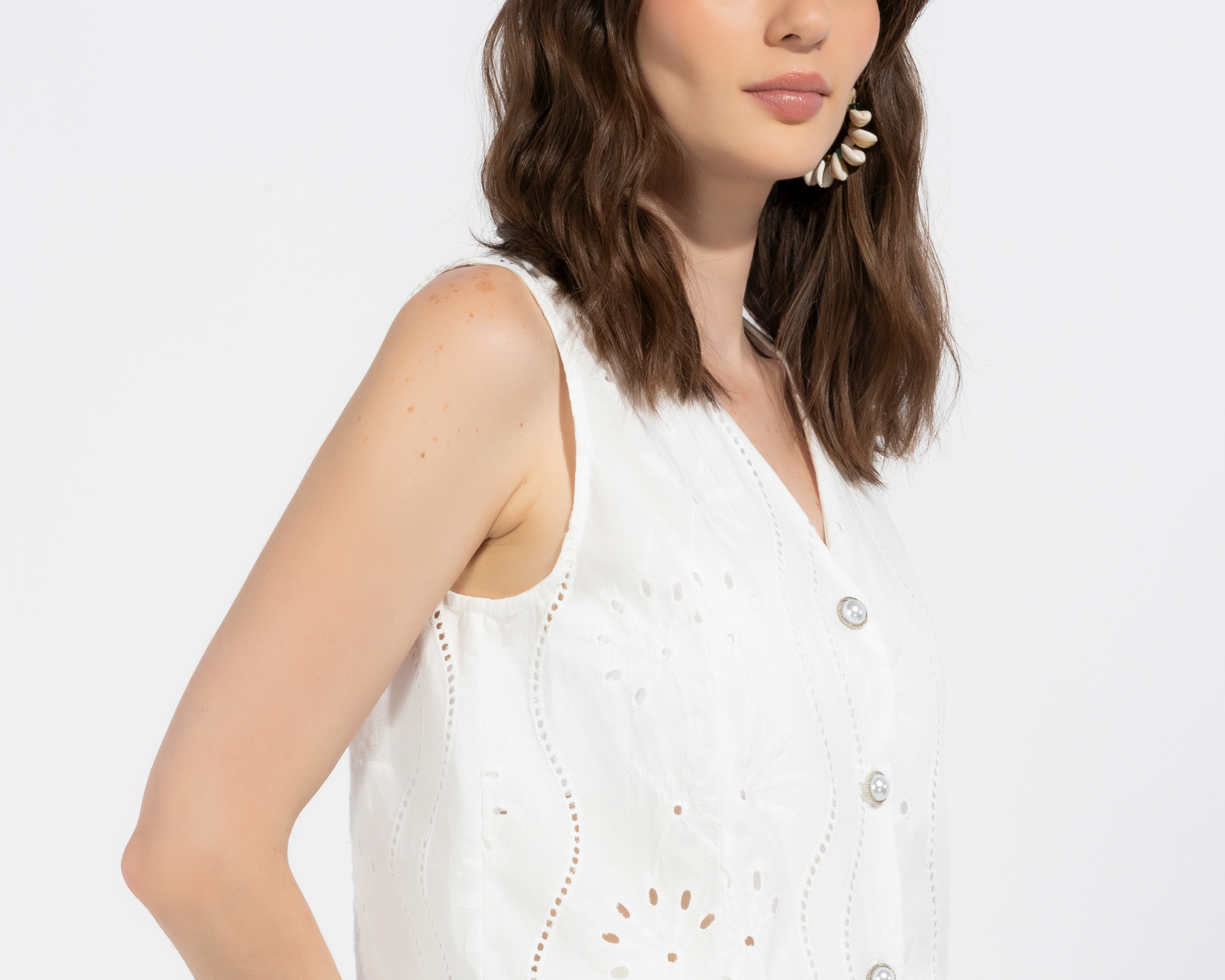 Foto 4 | Foto 4 | Chaleco de Algodón Blanco Sahara para Mujer