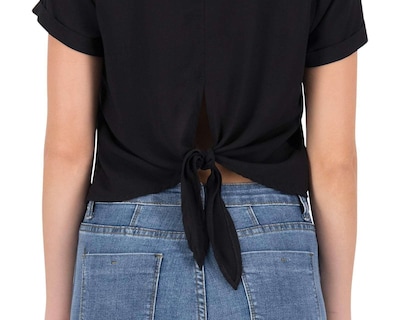 Foto 6 | Foto 6 | Blusa Negra Manga Corta marca 18 Forever para Mujer