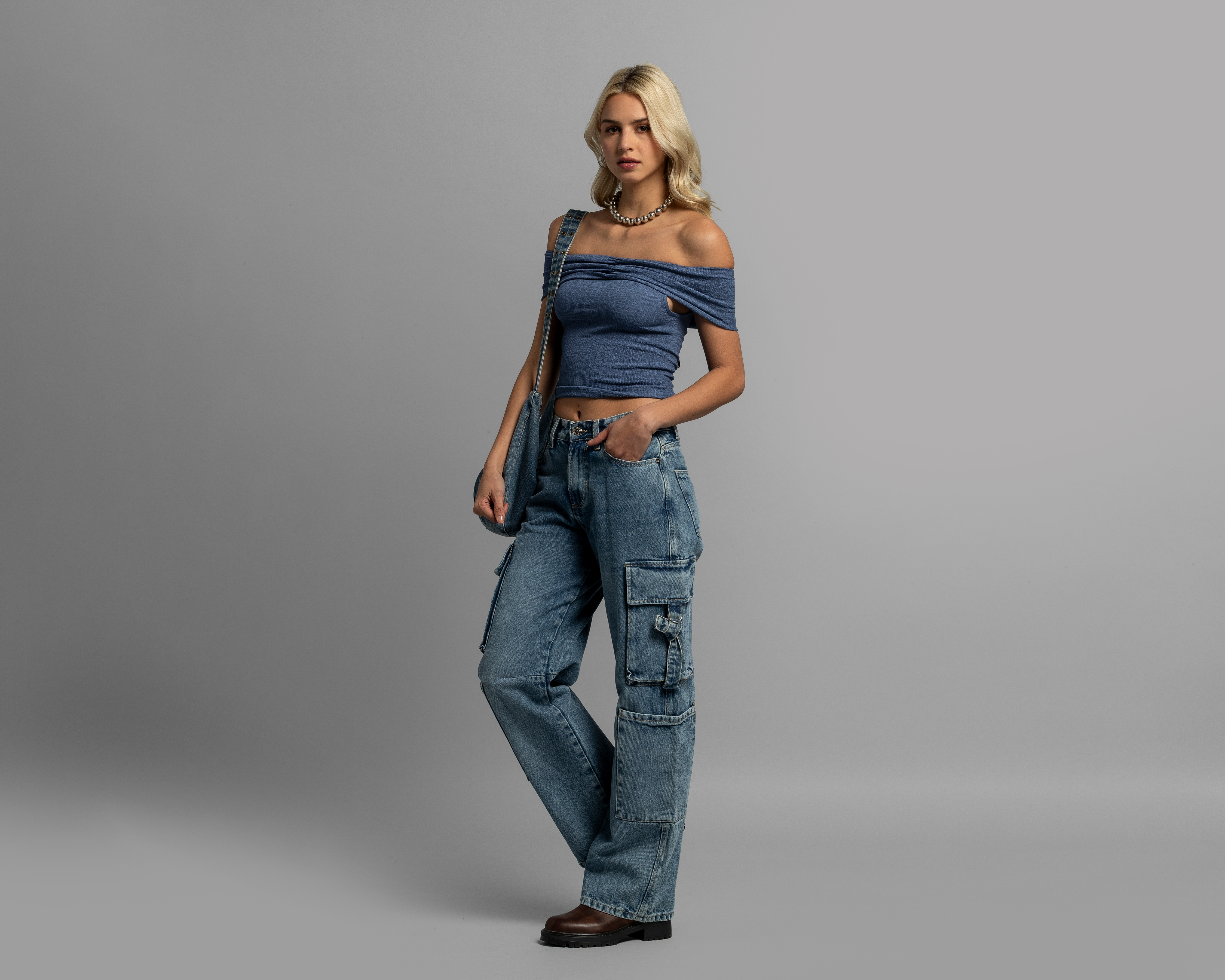 Playera Azul Strona para Mujer