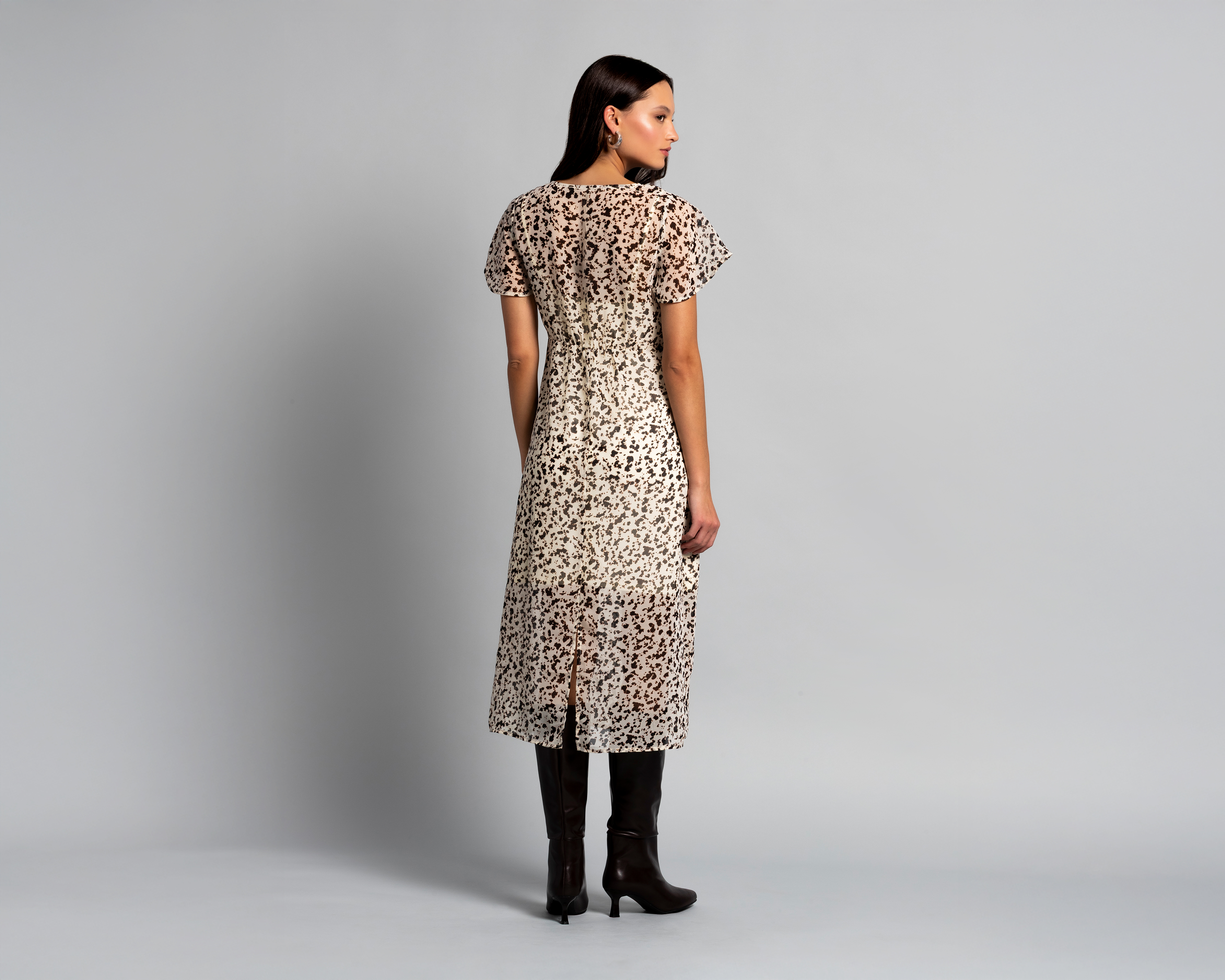 Foto 4 pulgar | Foto 3 | Vestido Casual Strona de Gasa Estampado para Mujer