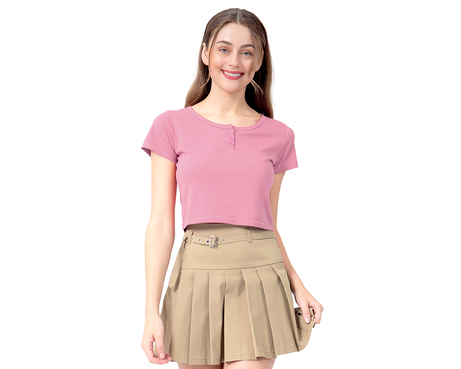 Foto 2 pulgar | Foto 1 | Playera Rosa Forever 21 para Mujer