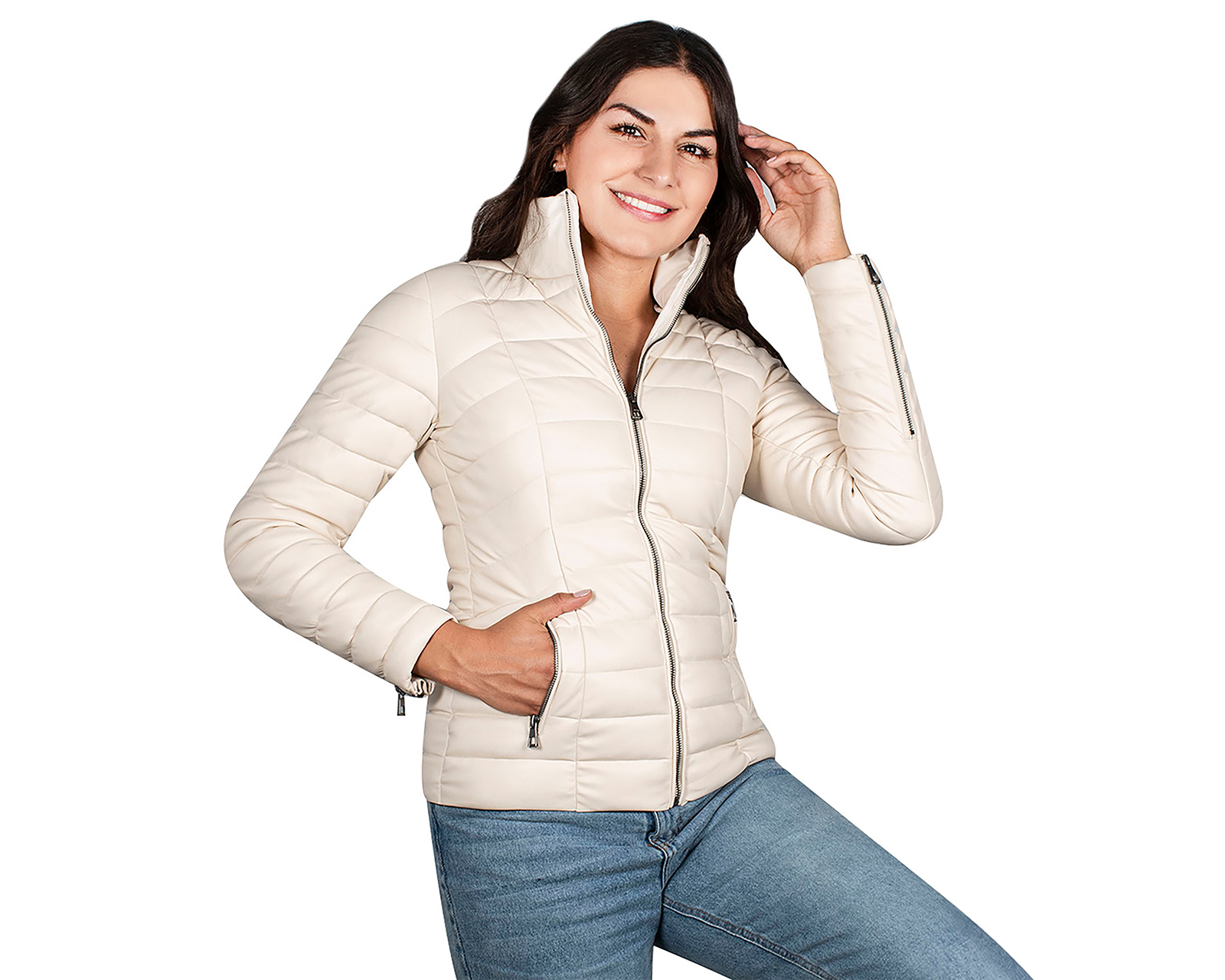 Foto 3 pulgar | Foto 2 | Chamarra Beige Greenlander para Mujer