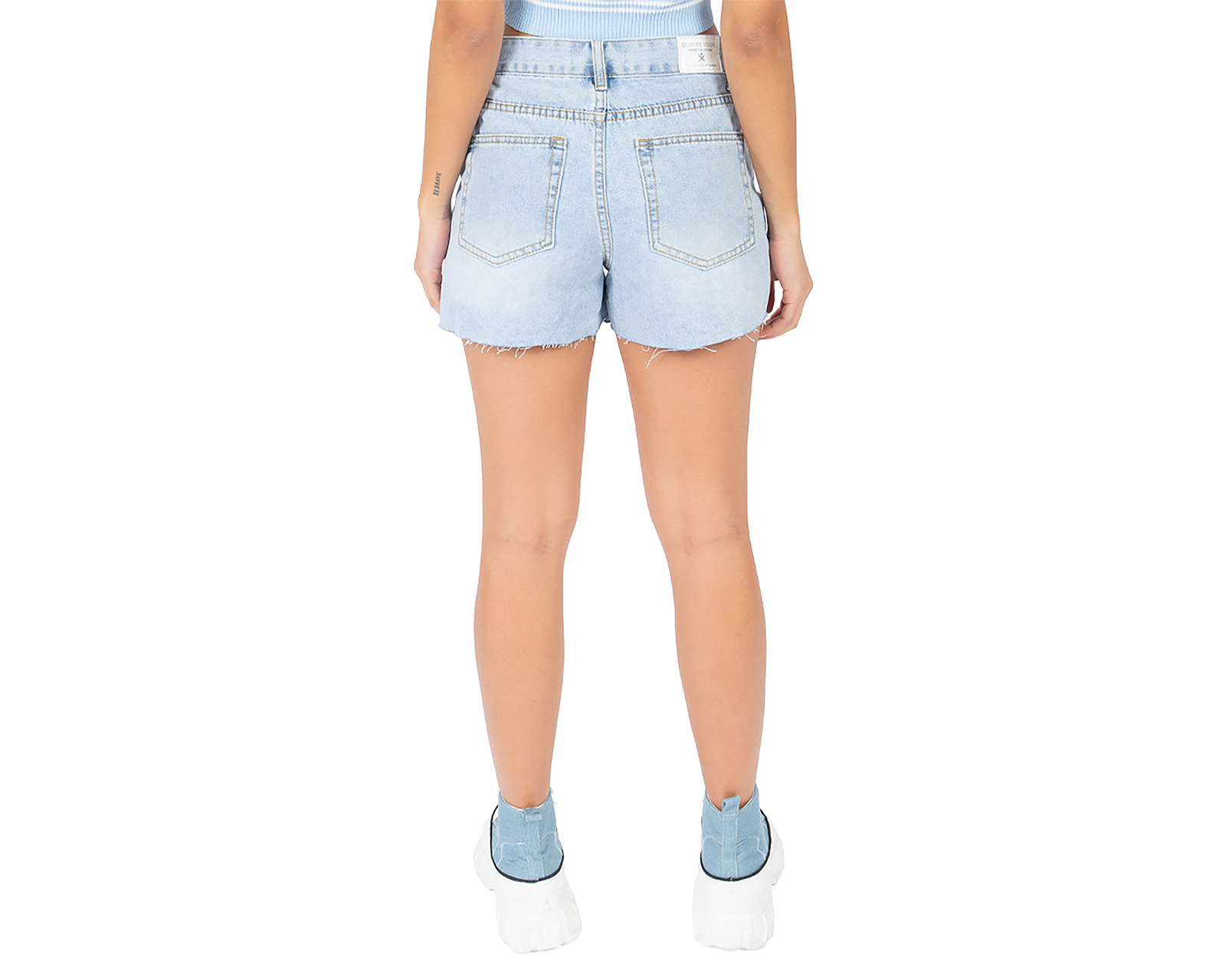 Foto 4 pulgar | Foto 3 | Short Forever 21 Azul para Mujer