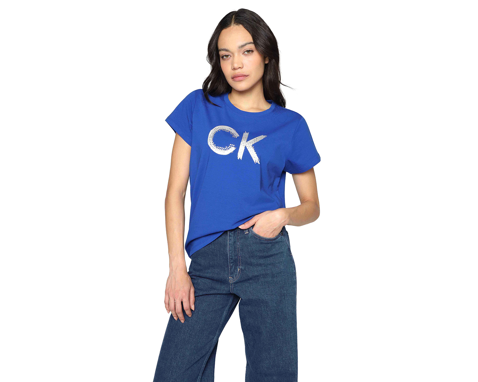 Playera Azul Calvin Klein para Mujer