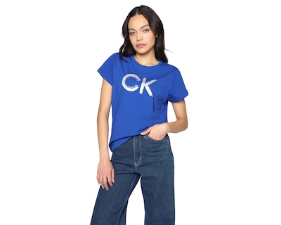 Foto 1 | Foto 1 | Playera Azul Calvin Klein para Mujer