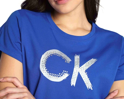 Foto 4 | Foto 4 | Playera Azul Calvin Klein para Mujer