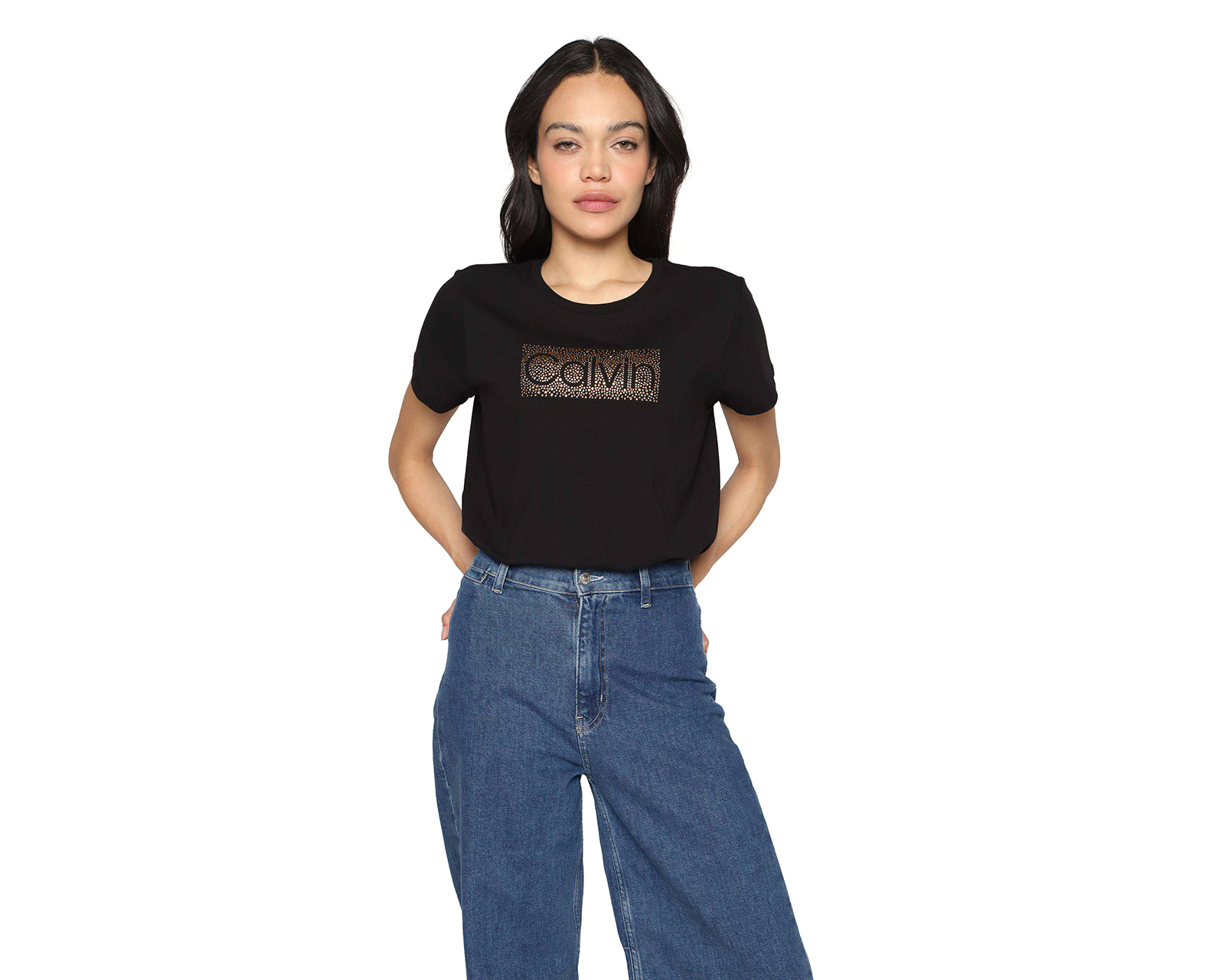 Playera Negra Calvin Klein para Mujer