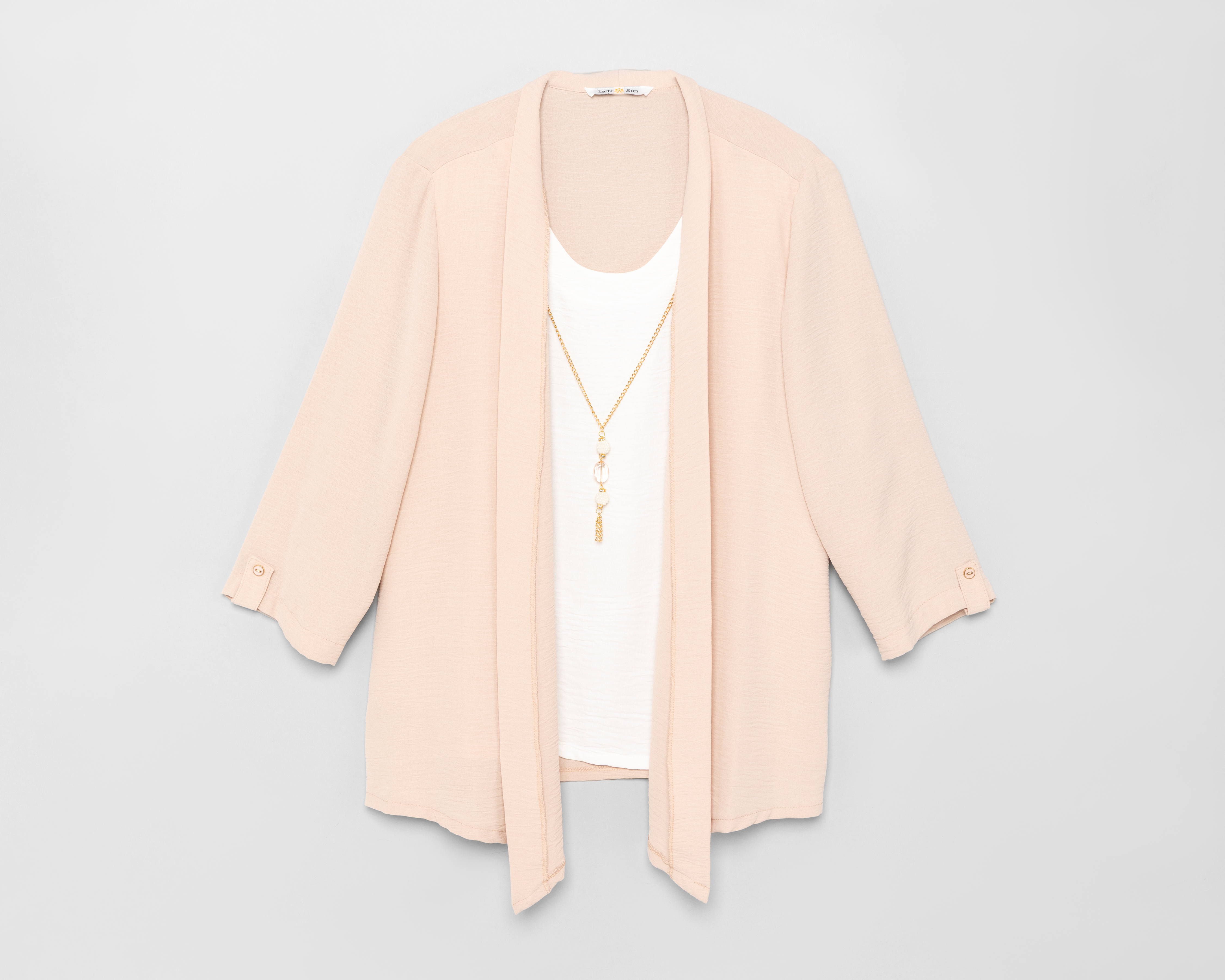 Foto 2 pulgar | Foto 1 | Blusa Beige Lady Sun para Mujer