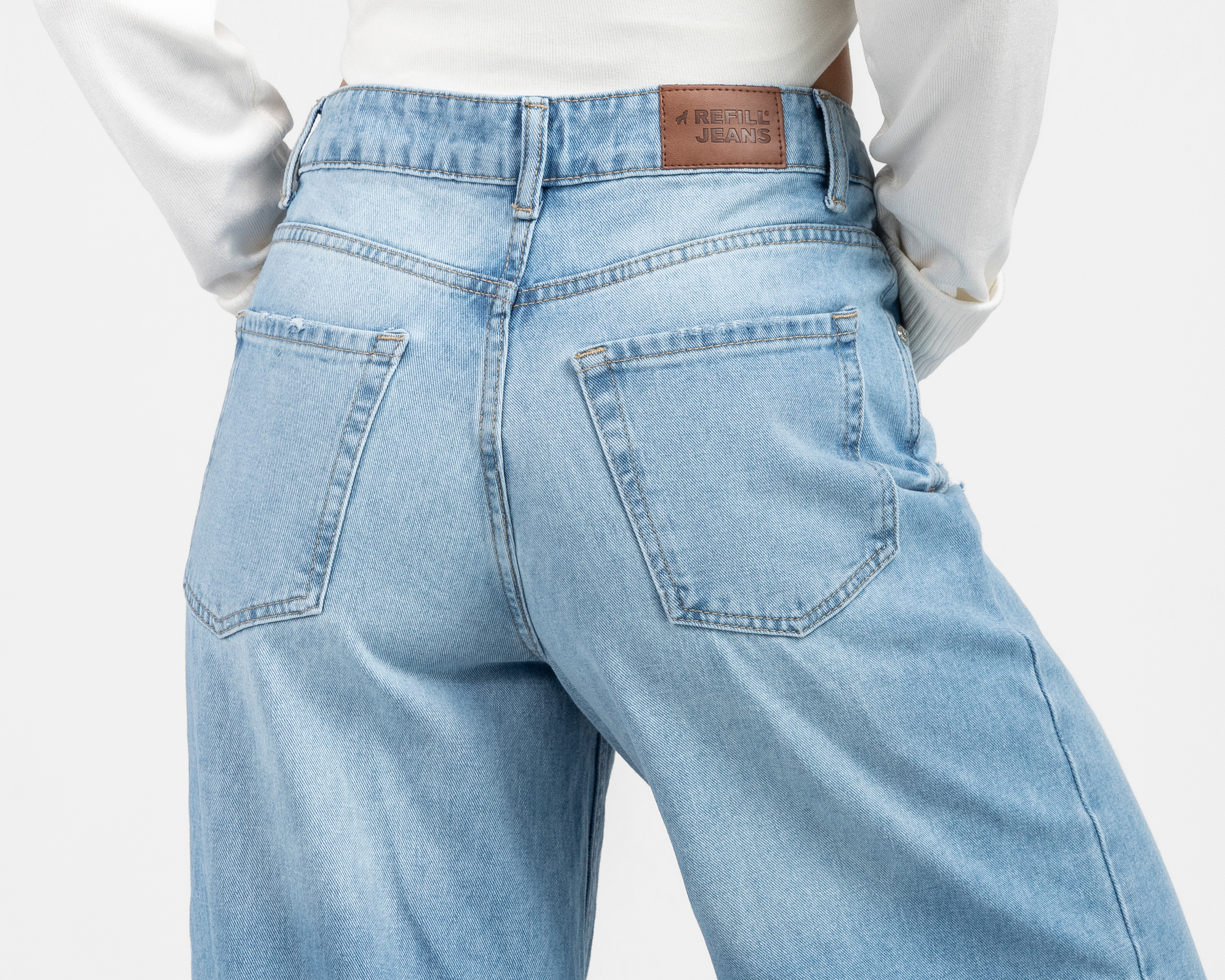 Foto 6 pulgar | Foto 5 | Jeans Wide Leg Refill para Mujer