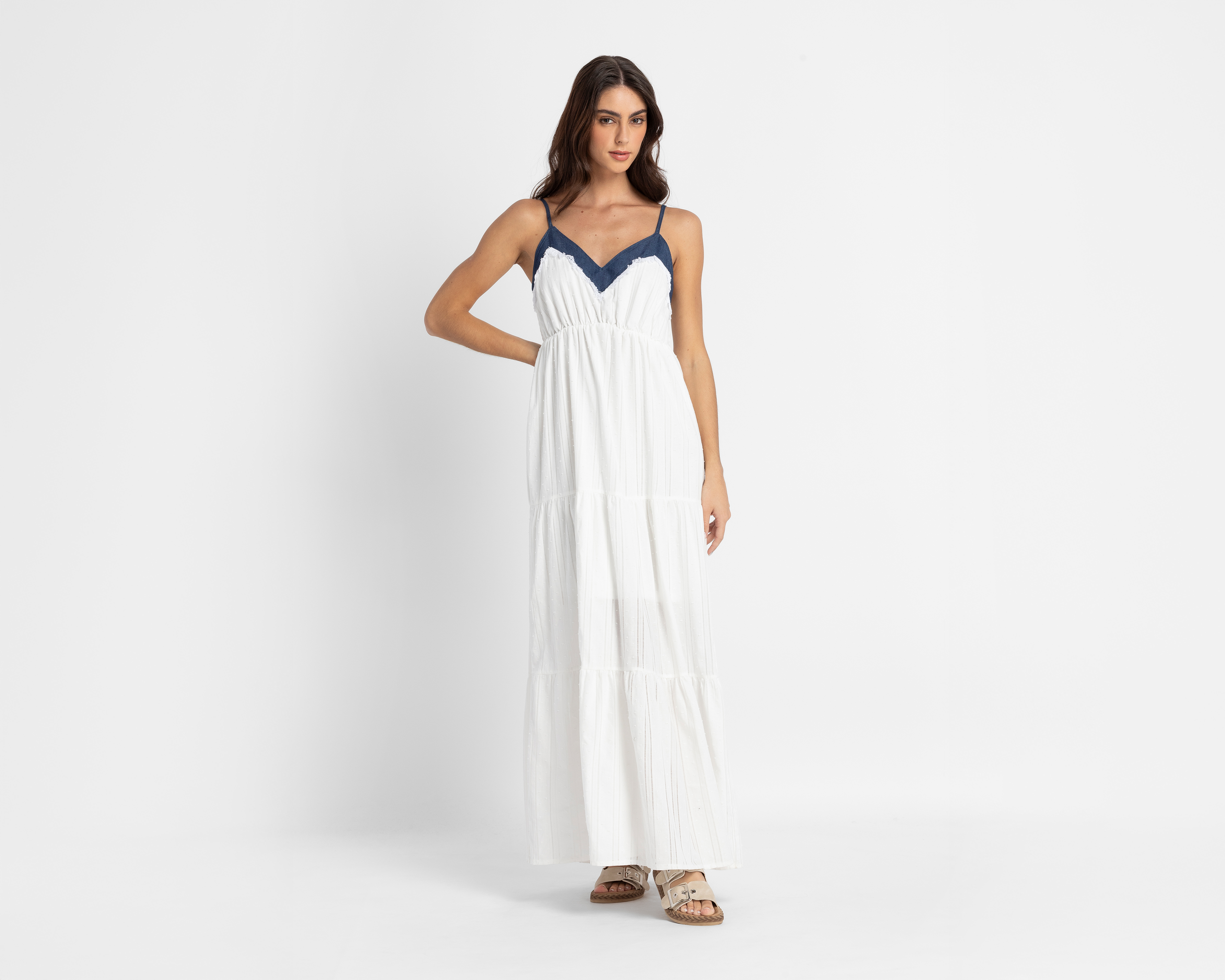 Vestido Casual 18 Forever Escote V Blanco Juvenil