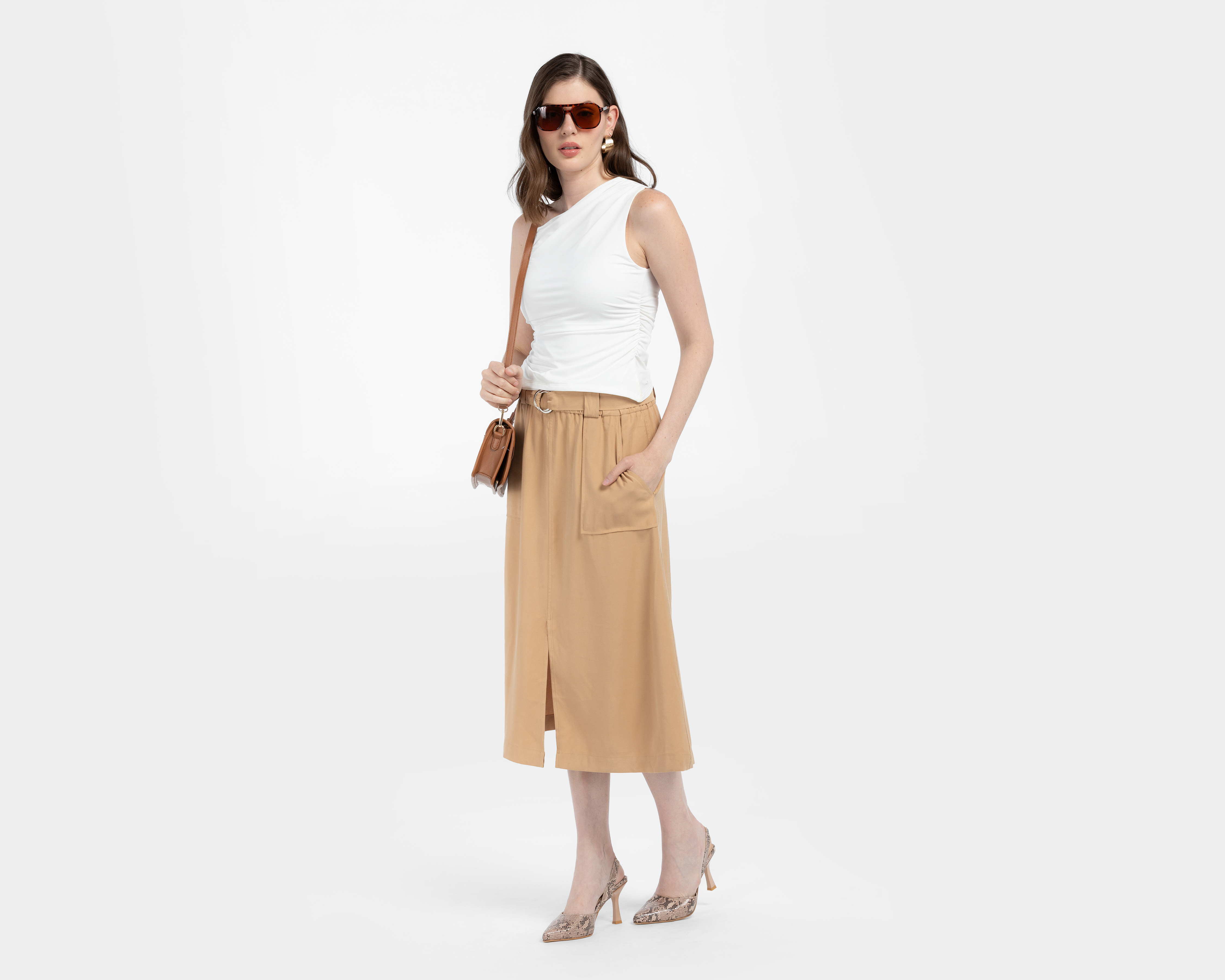 Foto 2 | Foto 2 | Falda Midi Sahara con Bolsas para Mujer