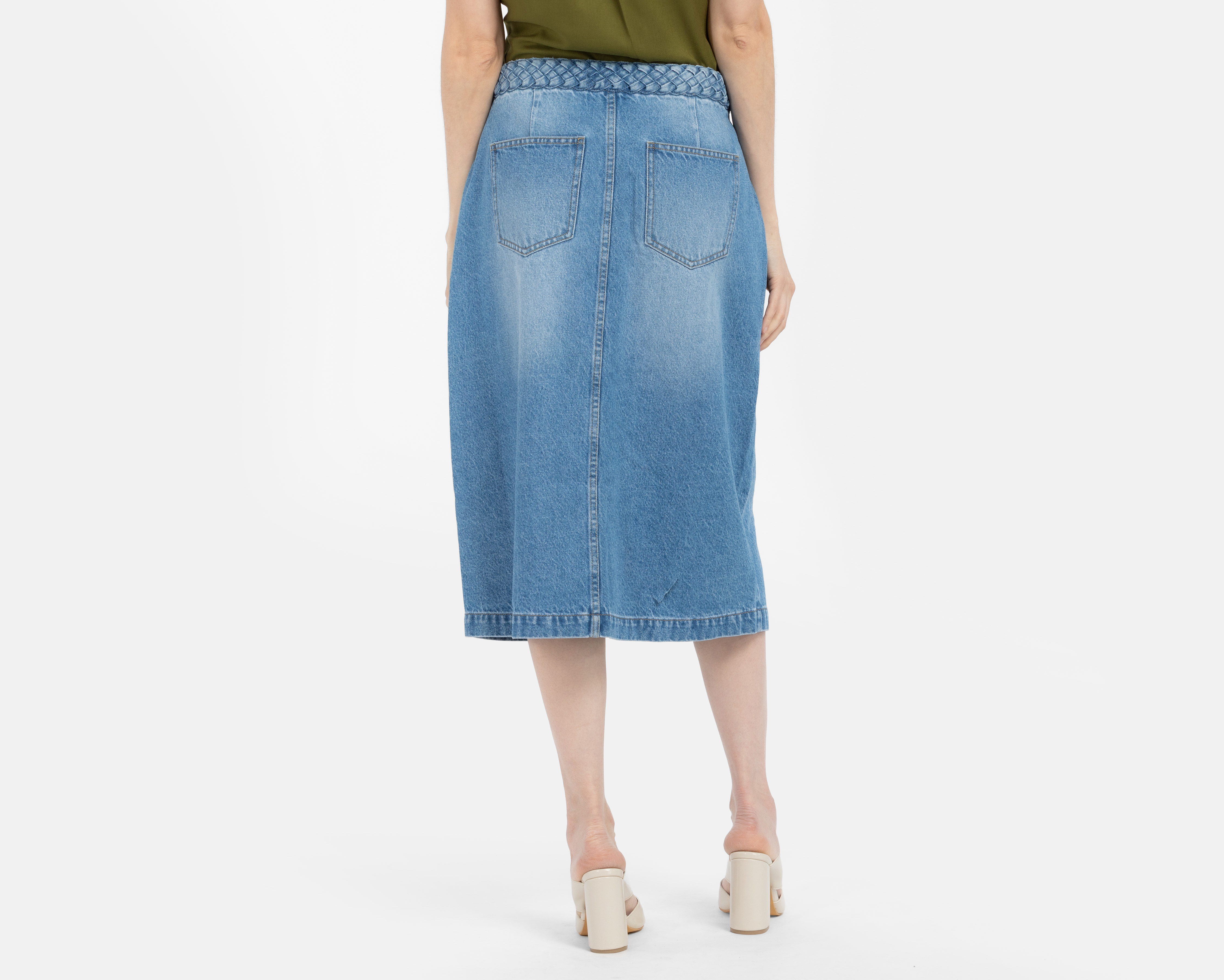 Foto 4 pulgar | Foto 3 | Falda Midi Lady Sun con Botones para Mujer